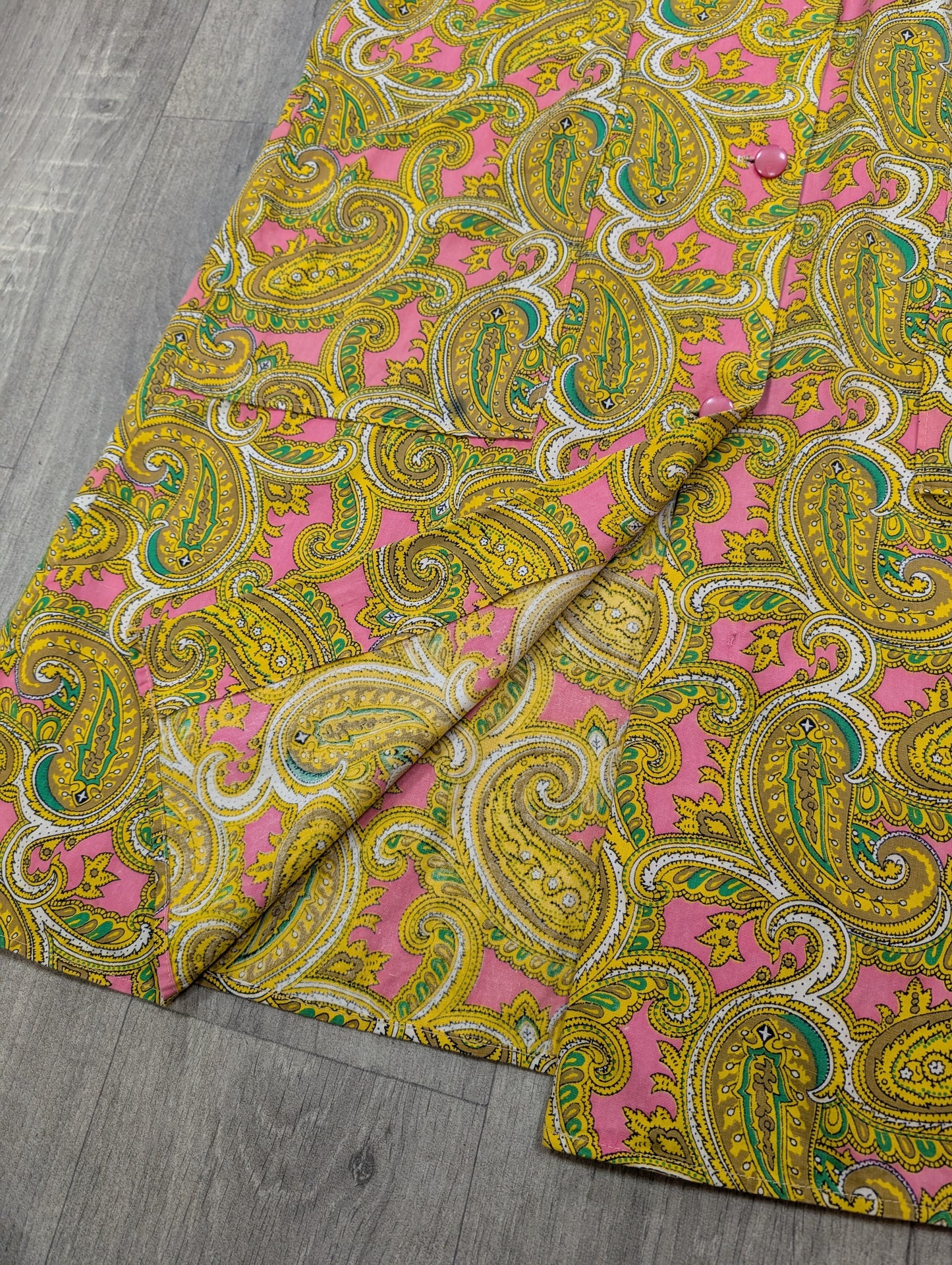 1960s A Fantasy Creation pink paisley cotton housecoat - M/L
