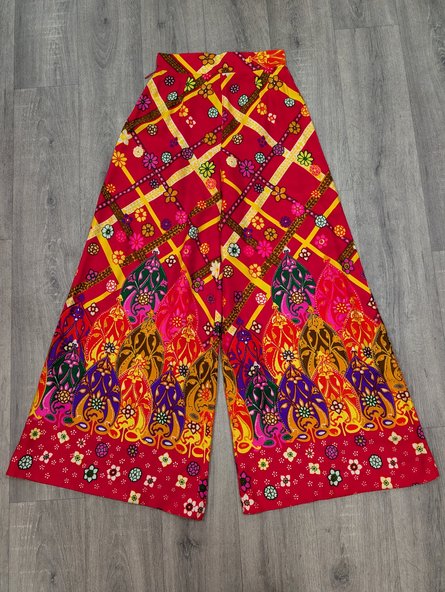 1970s Alex Colman California psychedelic palazzo pants - 26" waist