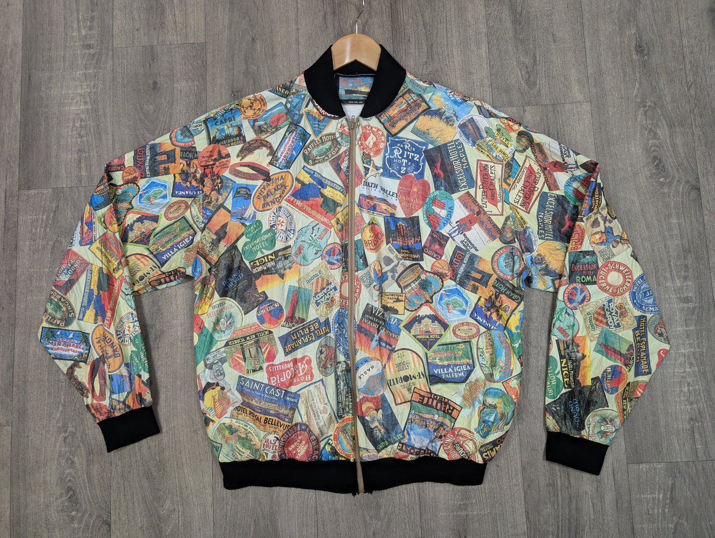 80s/90s Globe Traveller novelty print Tyvek jacket