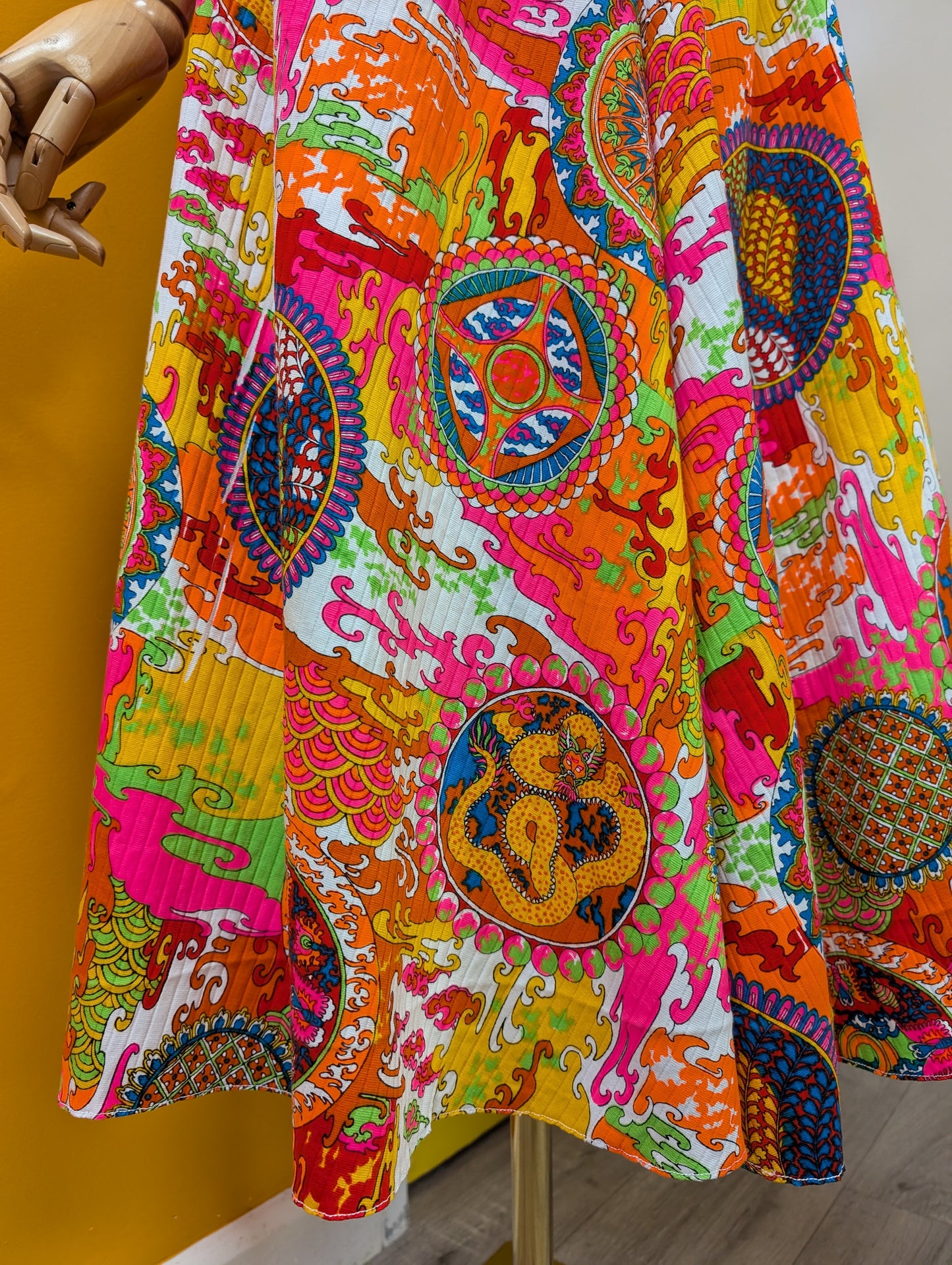 Alexander Clare psychedelic Chinese dragon print cotton skirt - 27" waist