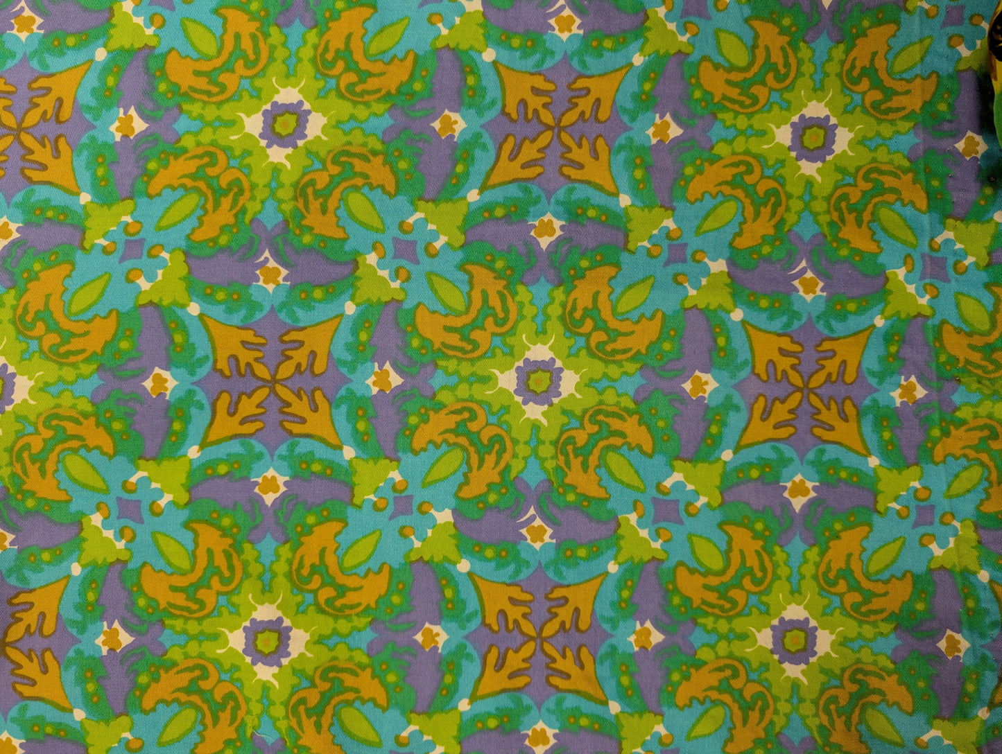 1960s psychedelic cotton dress and belt - S/8/10