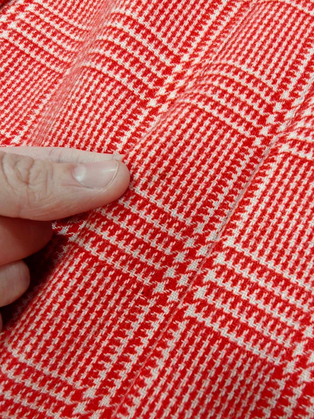Early 1970s Betty Barclay red check wool blend dress - S/8