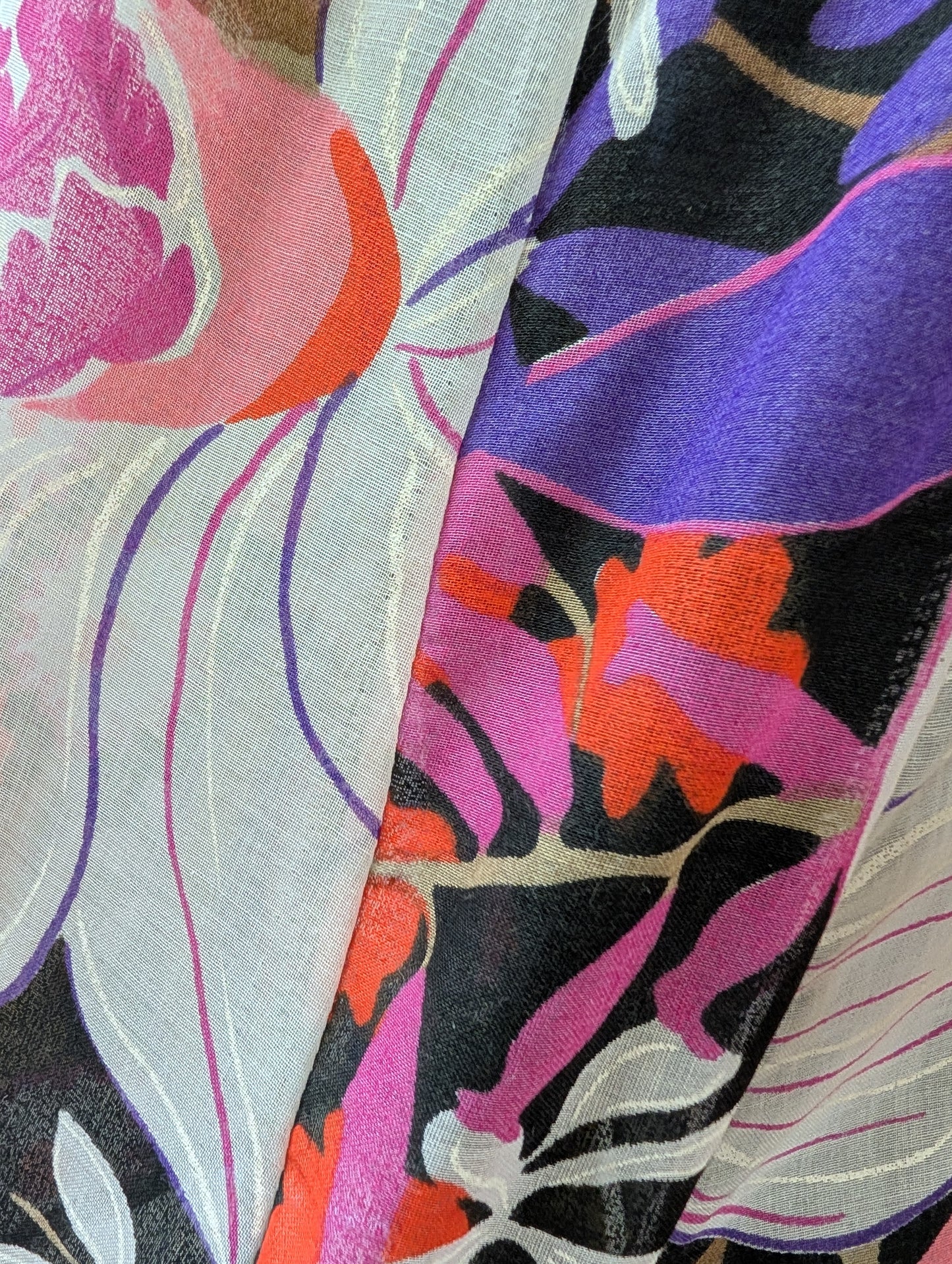 1970s Bernard Freres floral dress - M