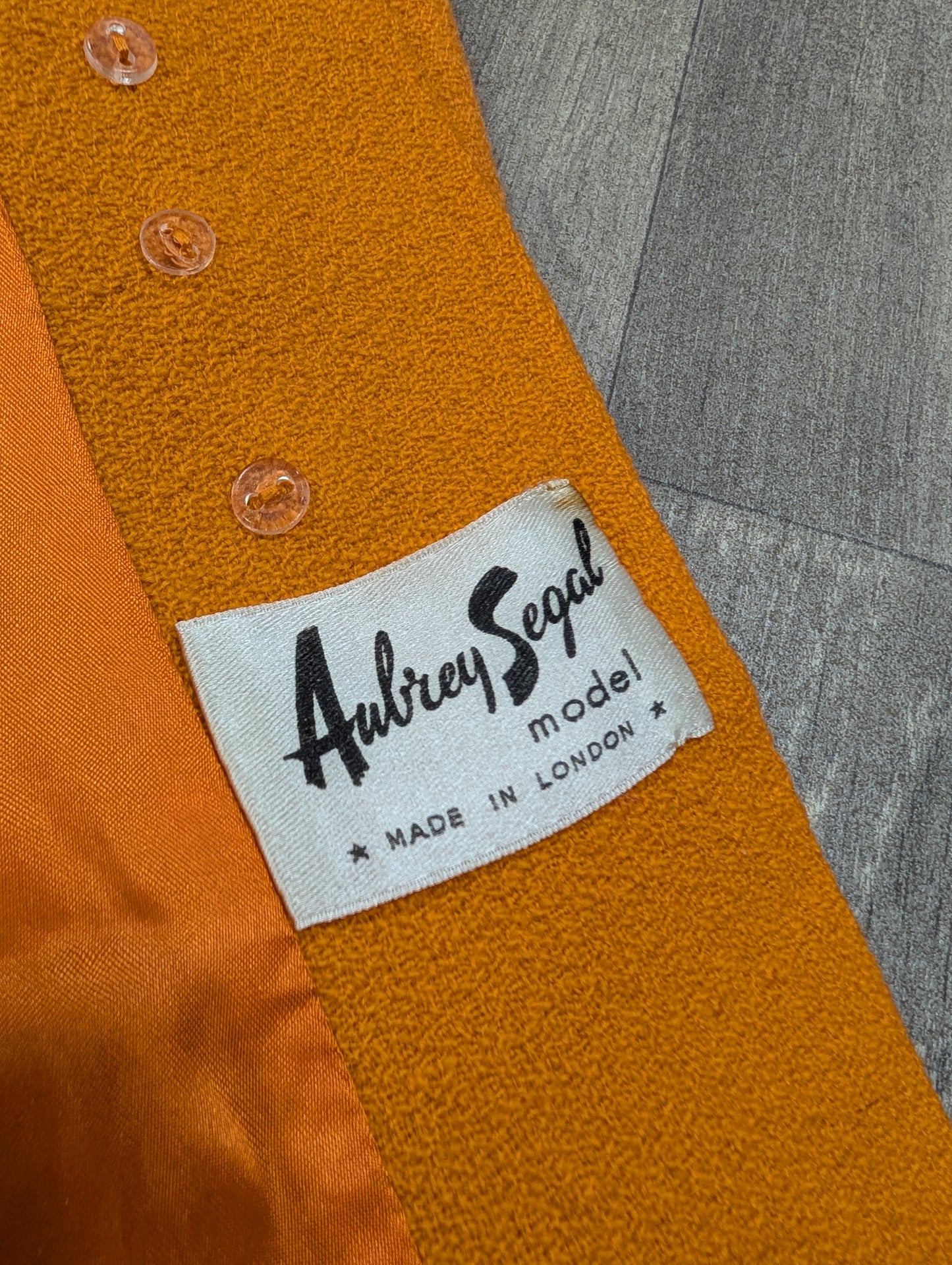 1960s Aubrey Segal orange boucle wool dress & coat - S/8/10