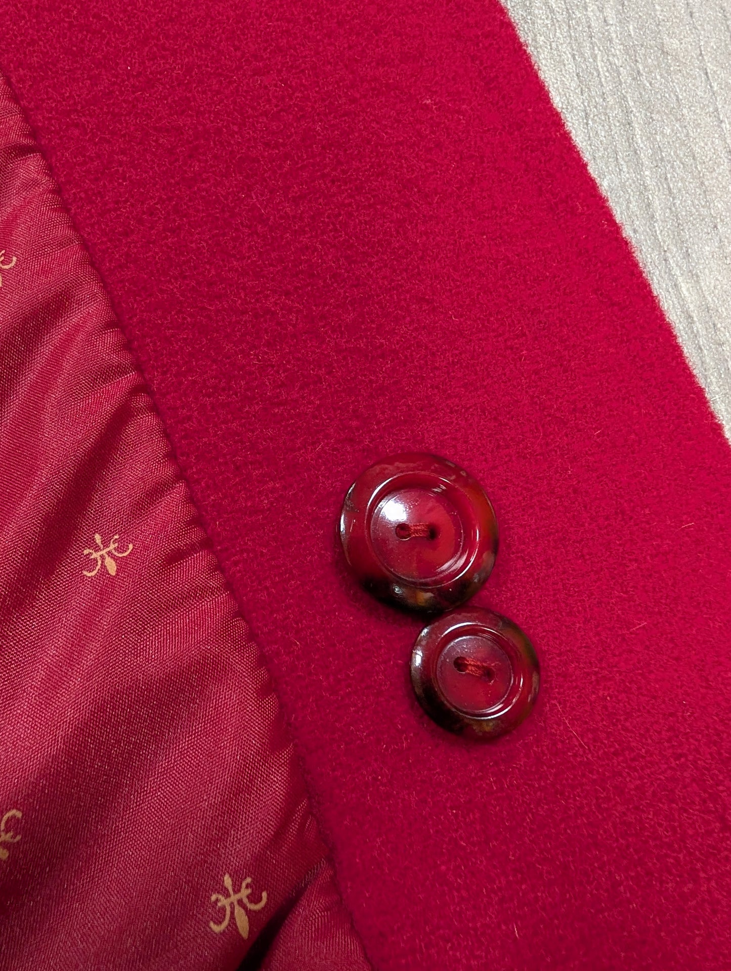 1980s red wool coat  - M