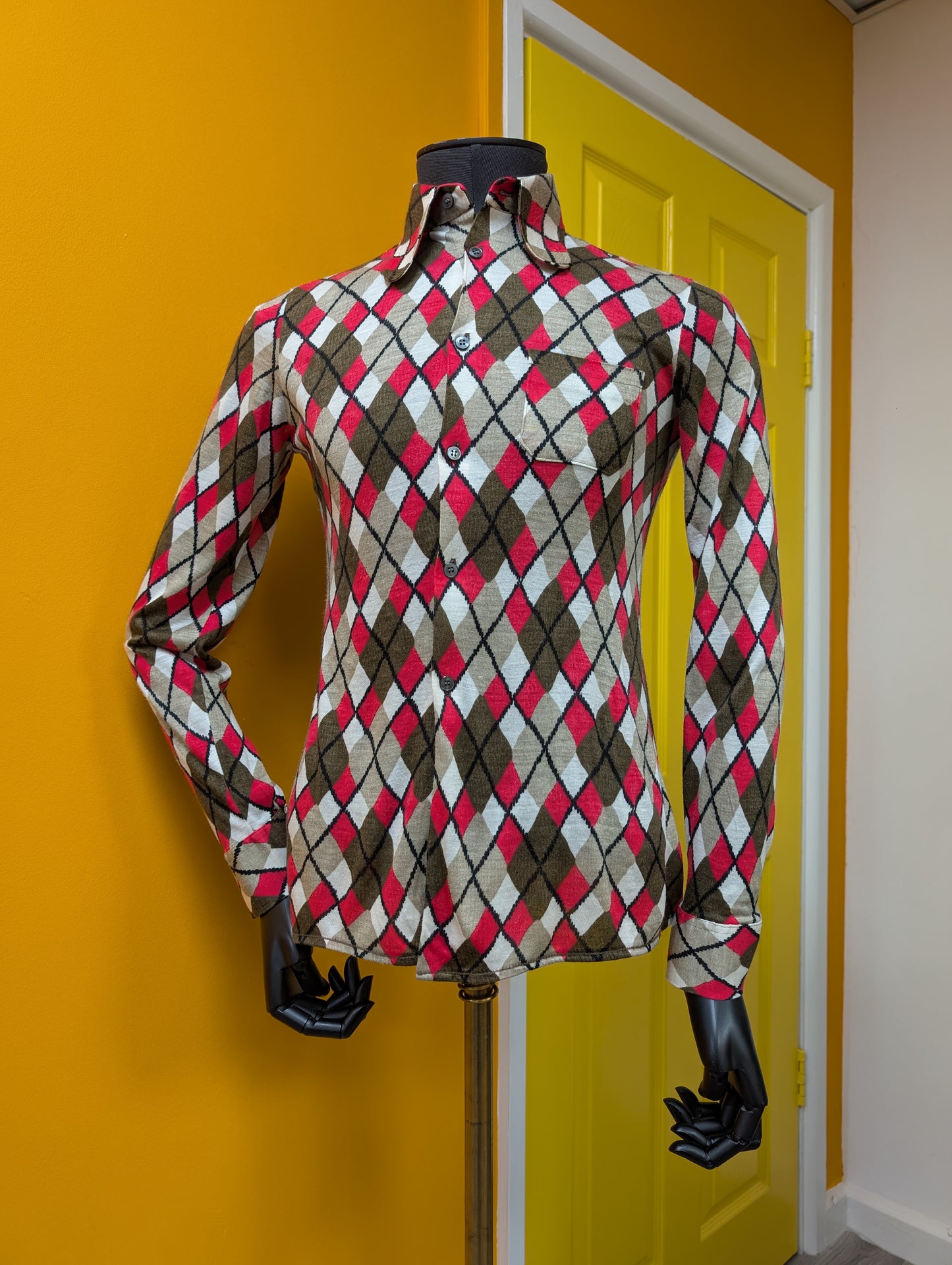 1970s Ranger pink/brown shirt