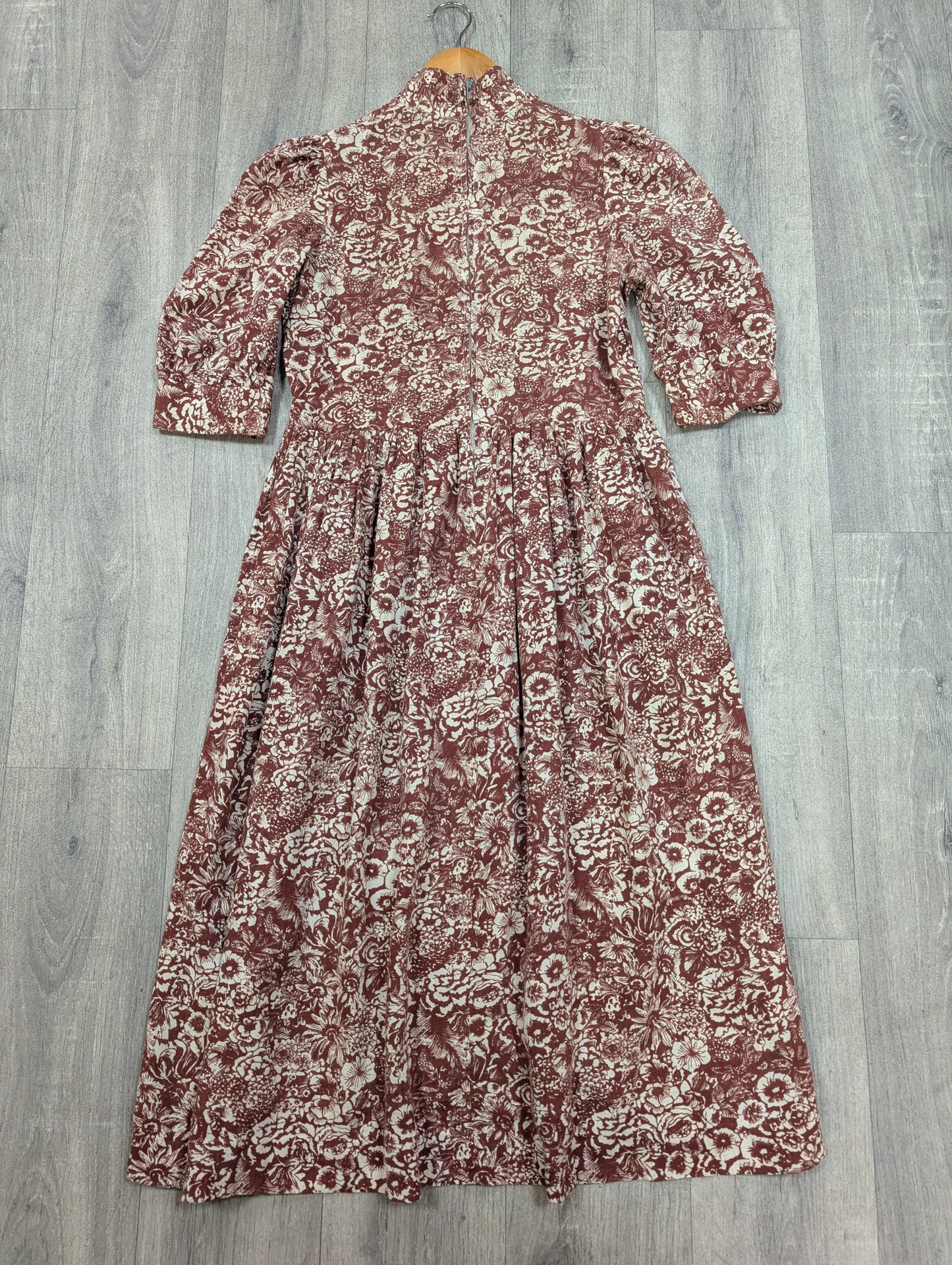 1970s made in Wales Laura Ashley brown dress - S/M/10/12