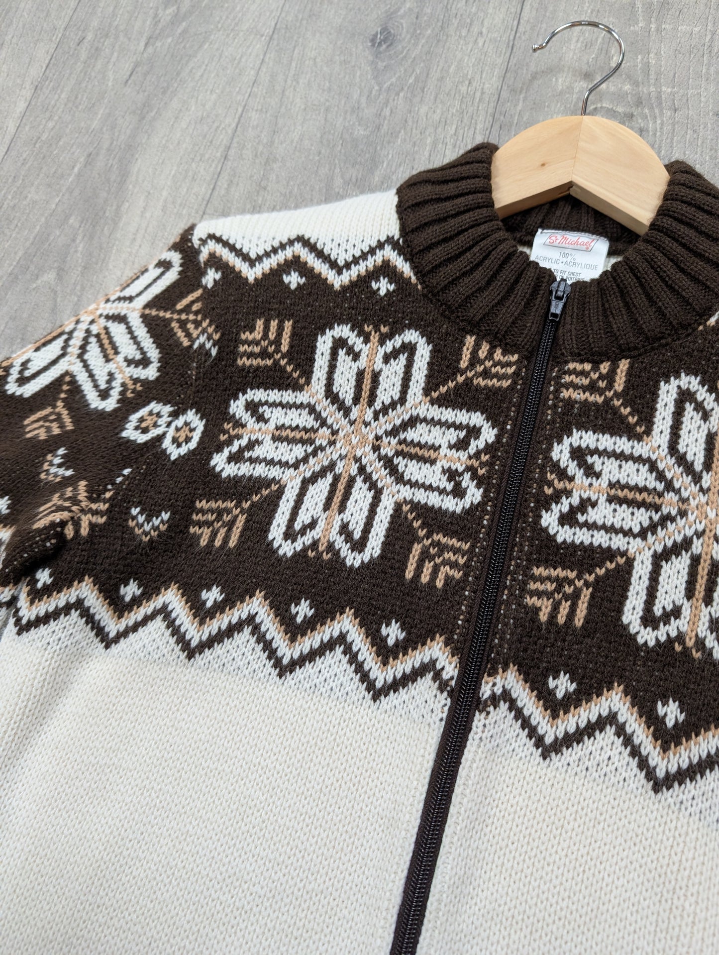 1970s St Michael acrylic zip up cardigan