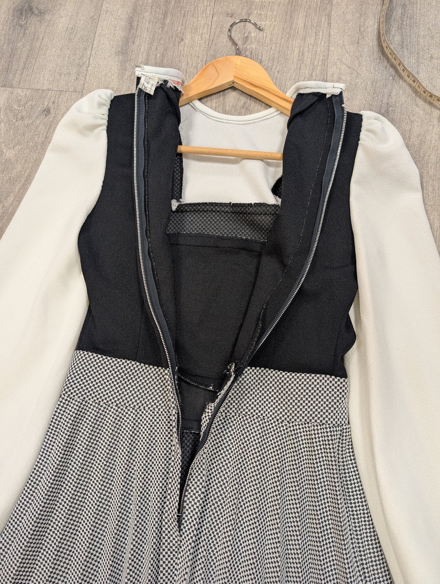 1970s Richard Shops black/white dress - XS/6/8