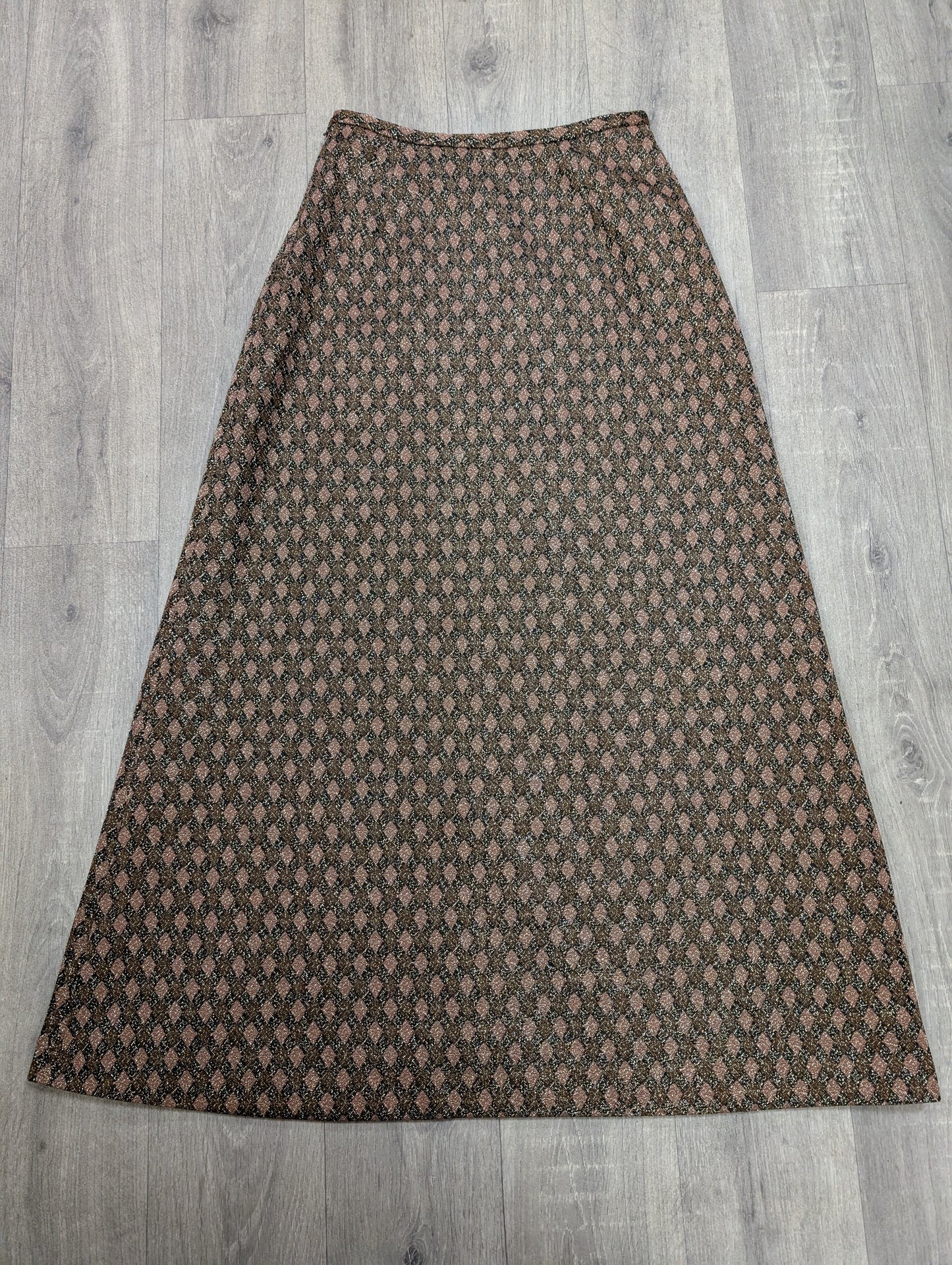 1970s Dereta gold lurex maxi skirt - 29" waist
