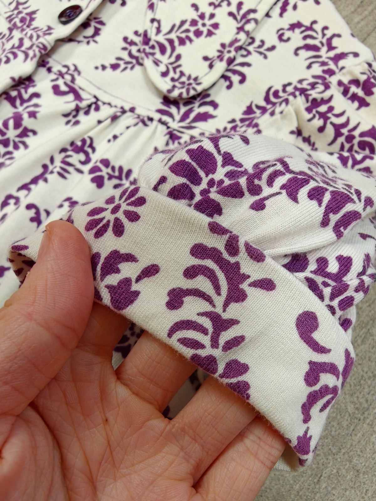 1970s St Michael purple & white beagle collar mini dress - XS/6