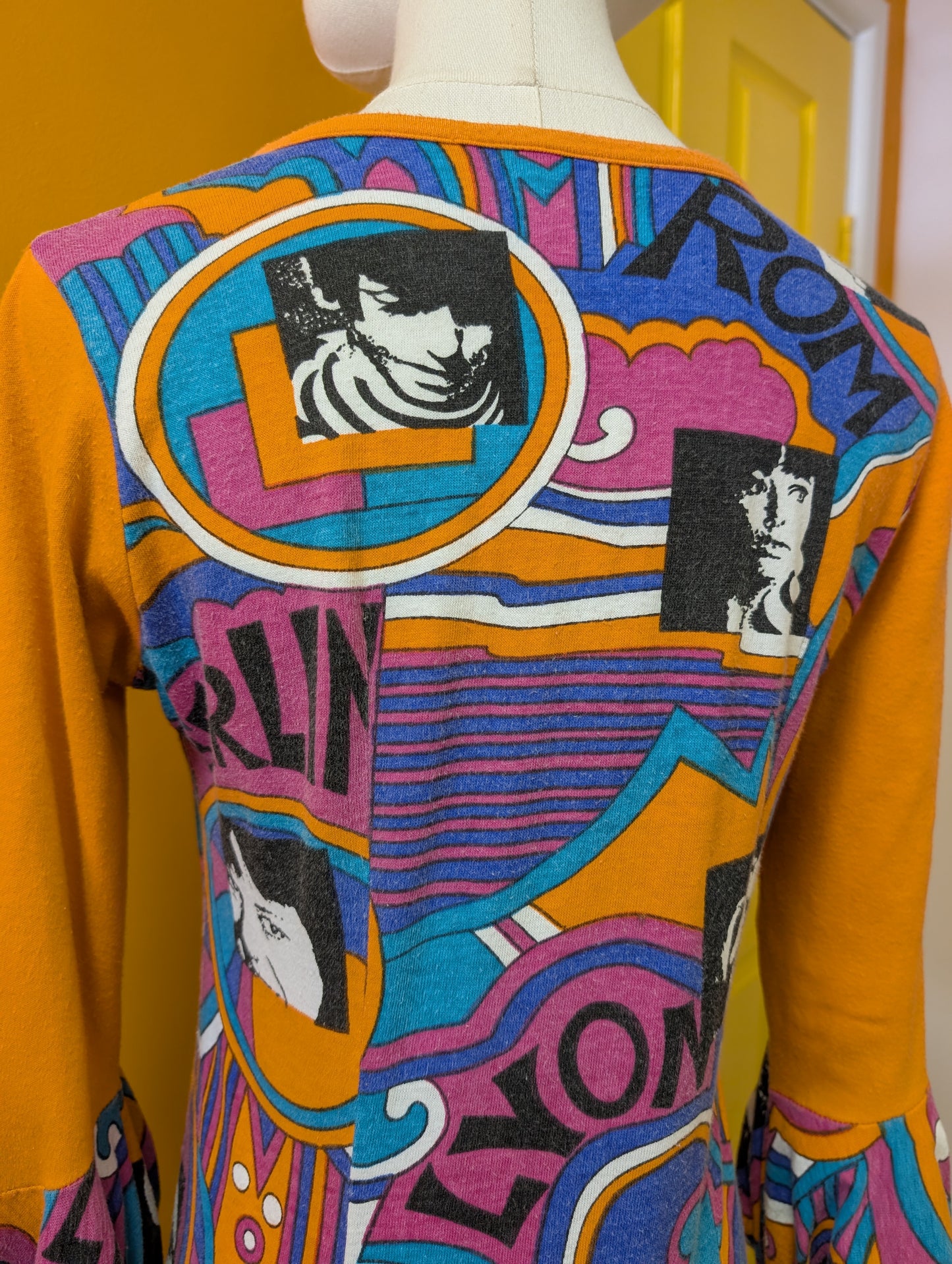 1970s Fasching Karneval novelty print cotton mini dress - XS/S