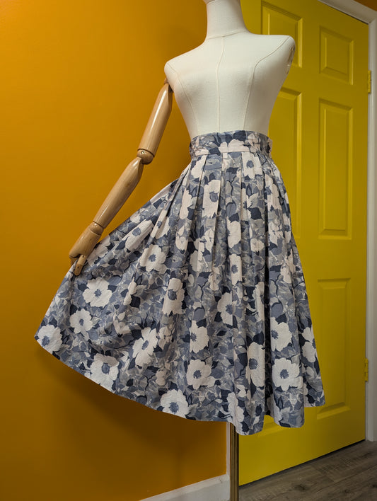 50s/60s Fashionwise cotton floral skirt - 25" waist