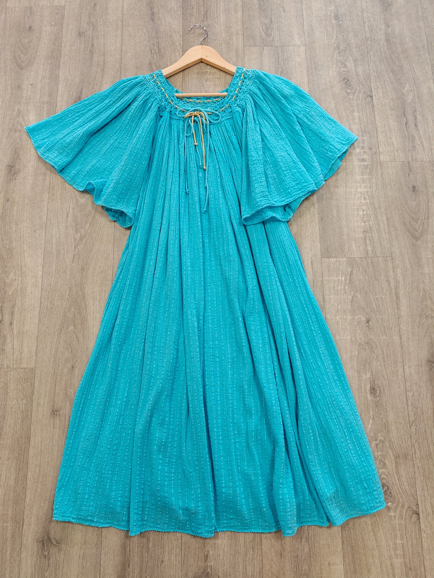 1970s Max Morgan blue Greek dress