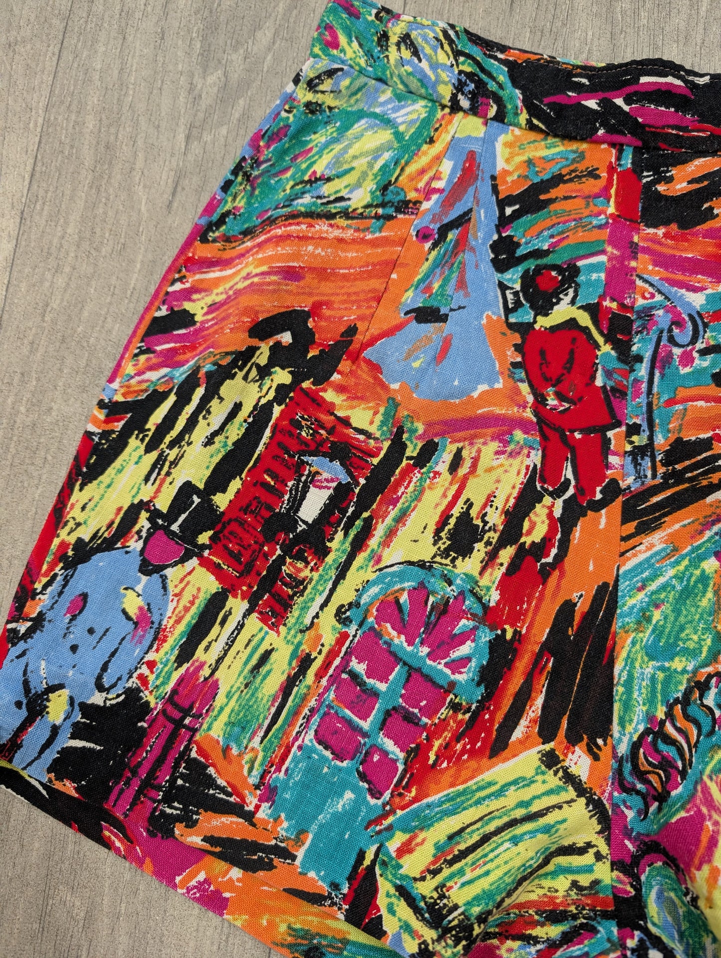 1950s novelty print shorts - 26" waist
