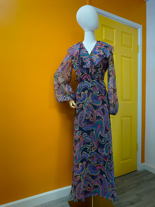 1970s Jobi paisley print maxi dress - 10/12