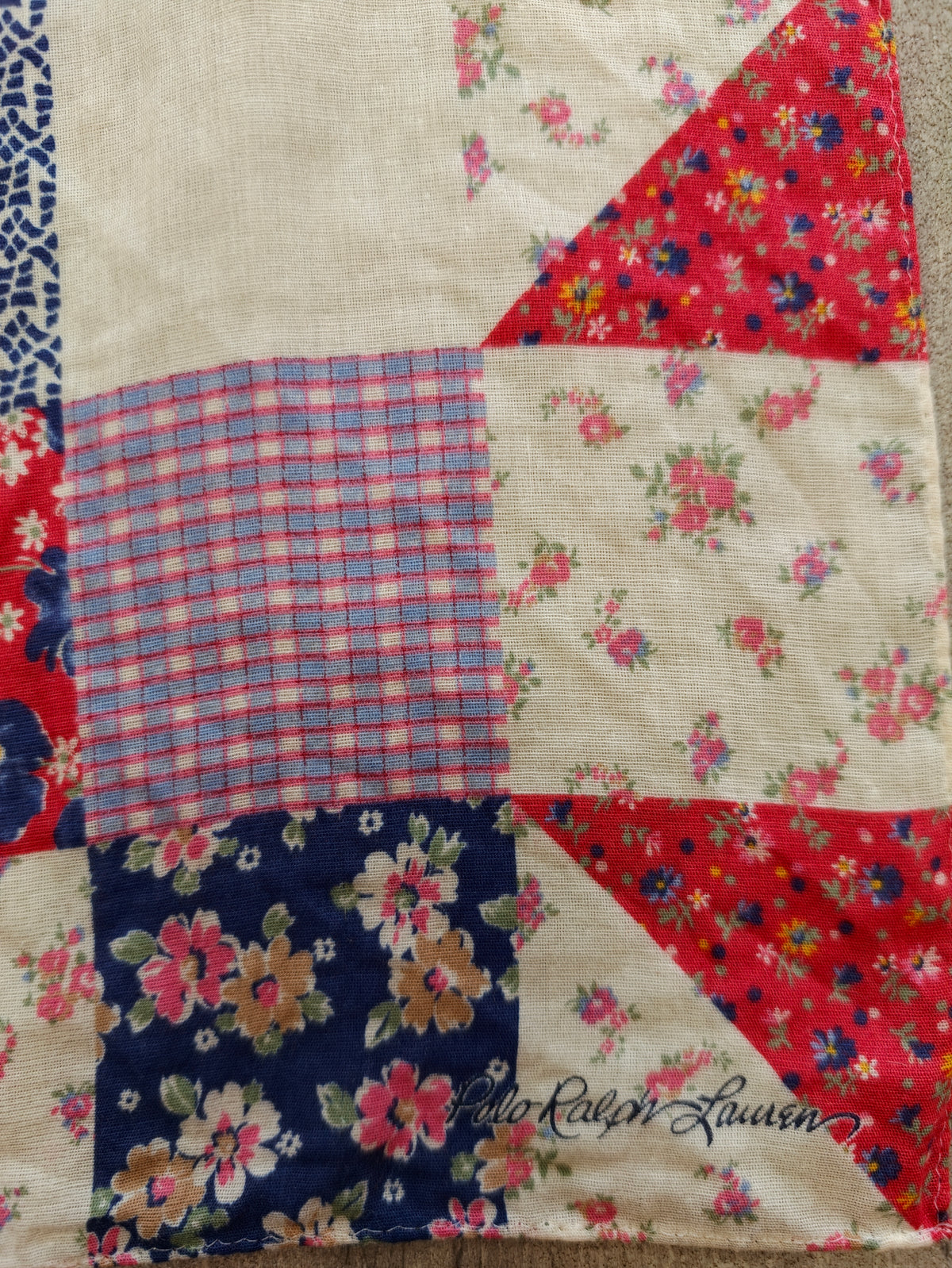 Polo Ralph Lauren patchwork print cotton scarf