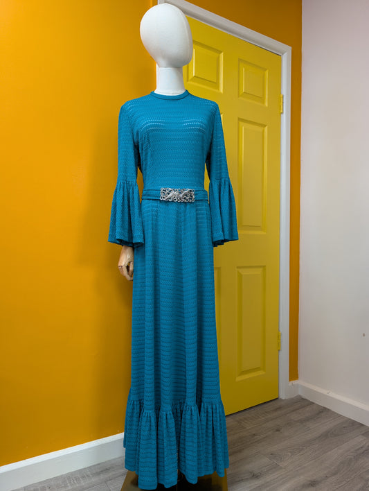 1970s Berkertex maxi dress & belt - L/16