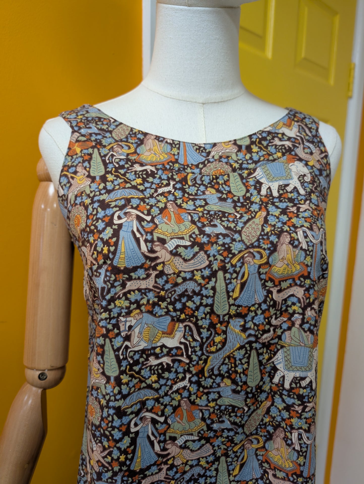 1960s Warrender Liberty fabric novelty print cotton dress - S/8