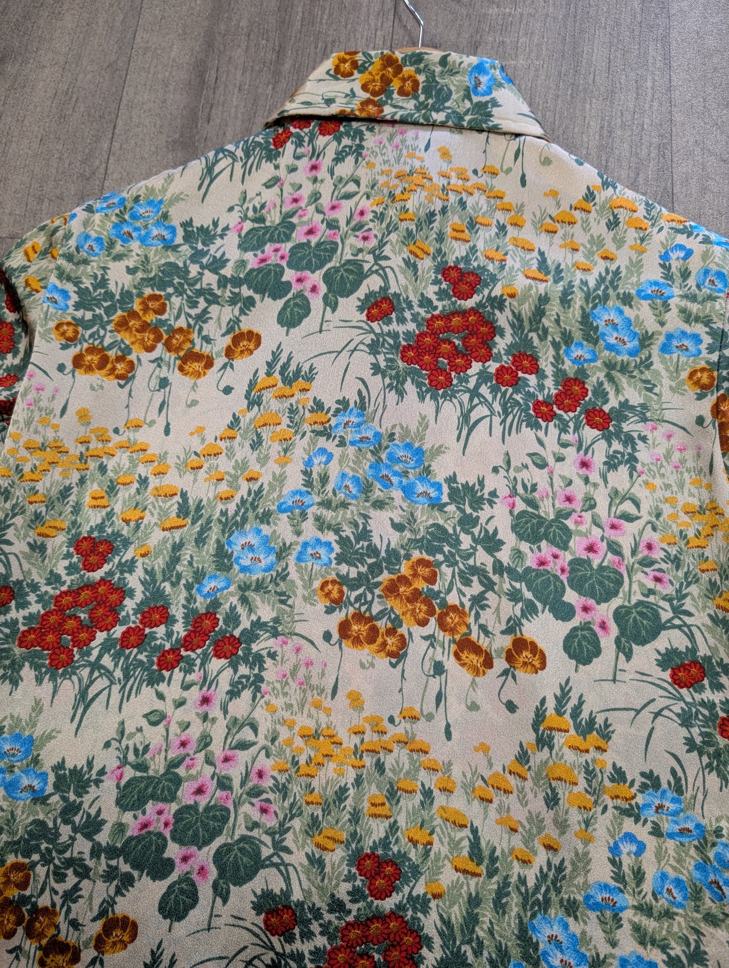 1970s Stuart Lang floral dagger collar shirt - XS