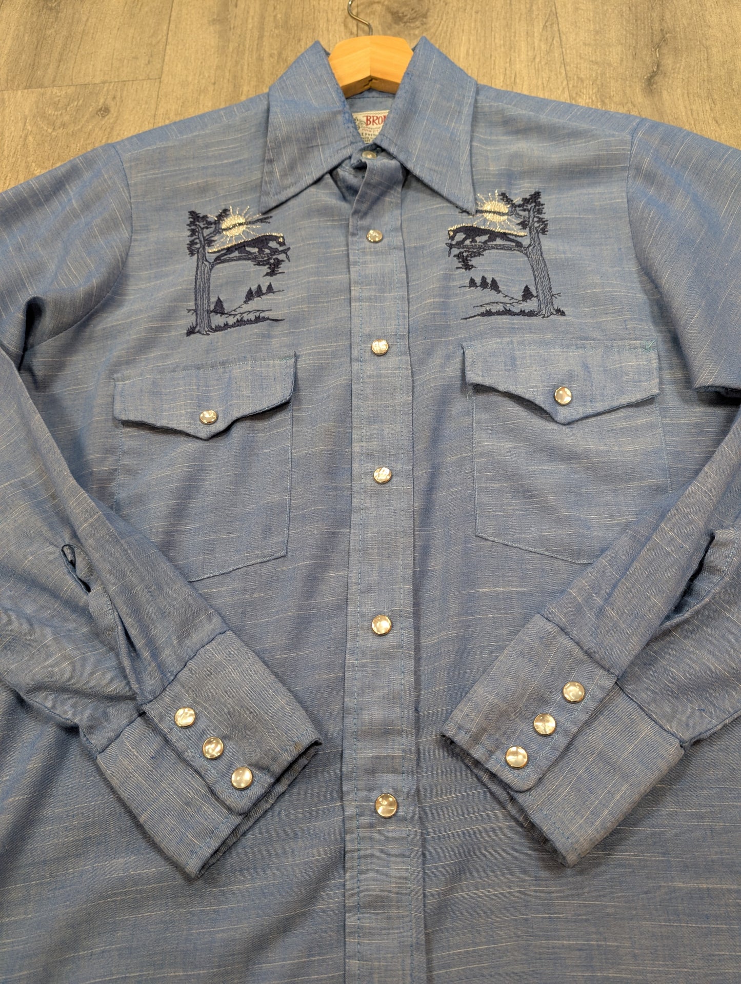 1970s Bronco embroidered western shirt