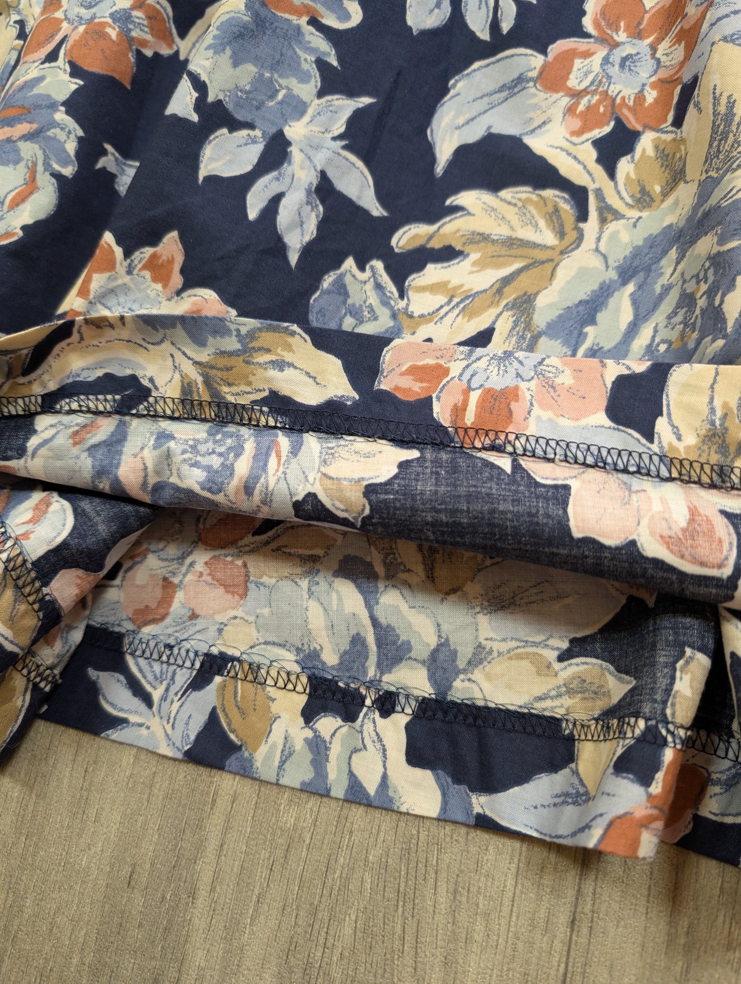 1990s Laura Ashley navy blue floral cotton dress - M/14
