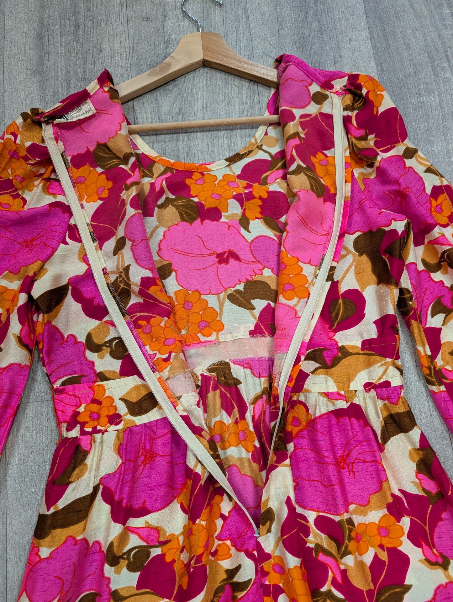60s/70s psychedelic maxi dress - M/12/14