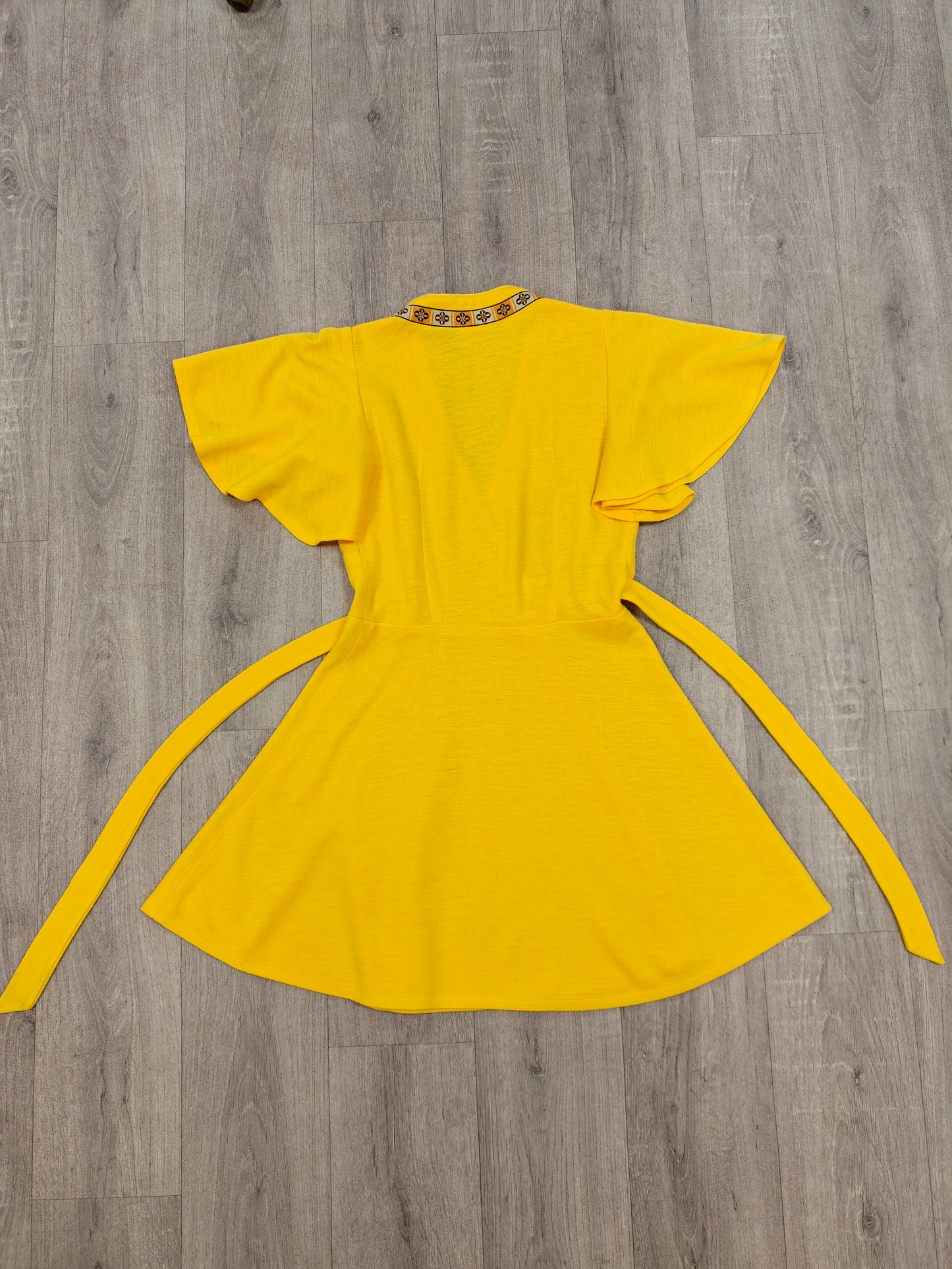 1970s Radley yellow wrap mini dress - XS/S