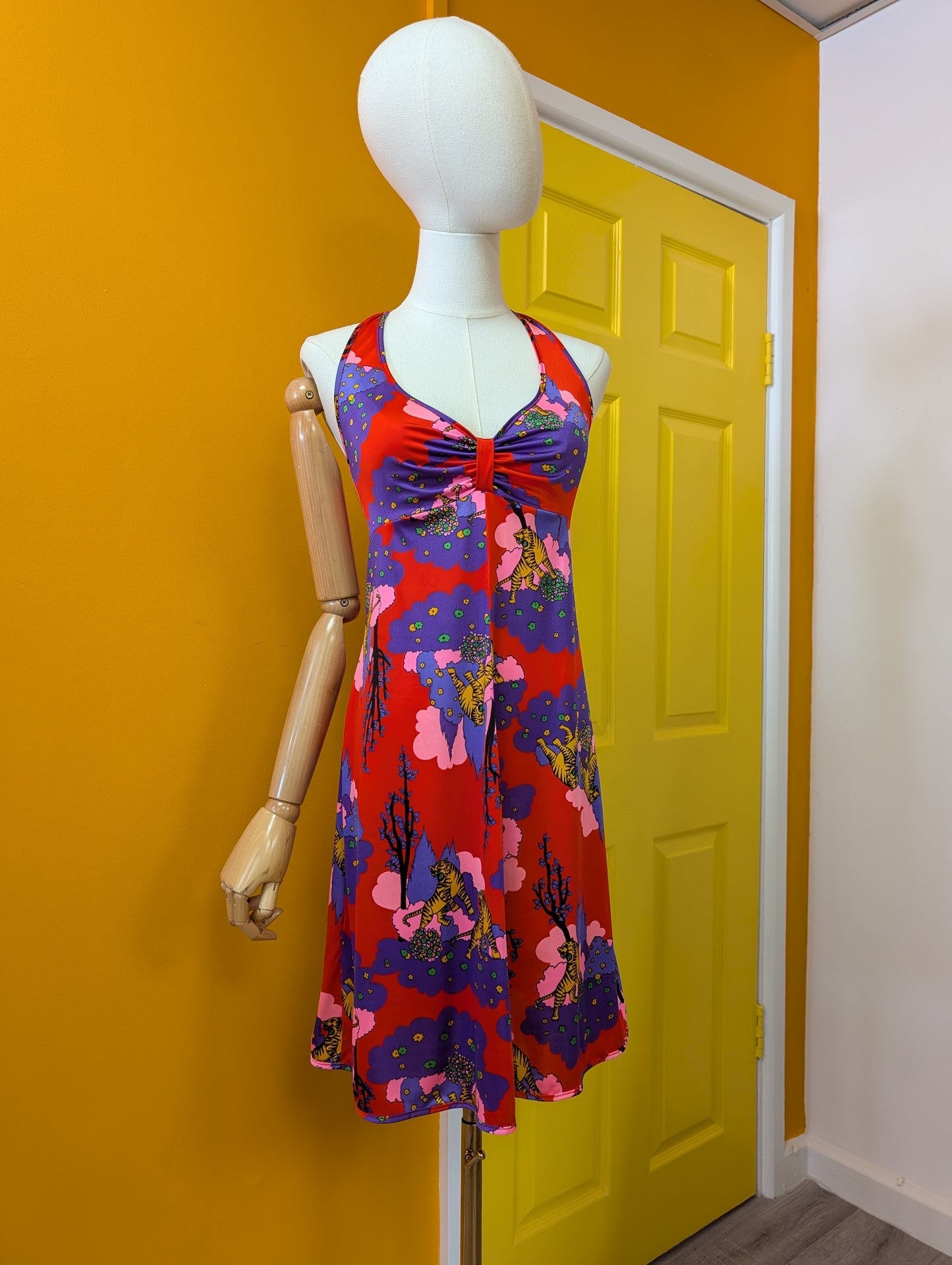 1970s Jantzen novelty tiger print dress - XS