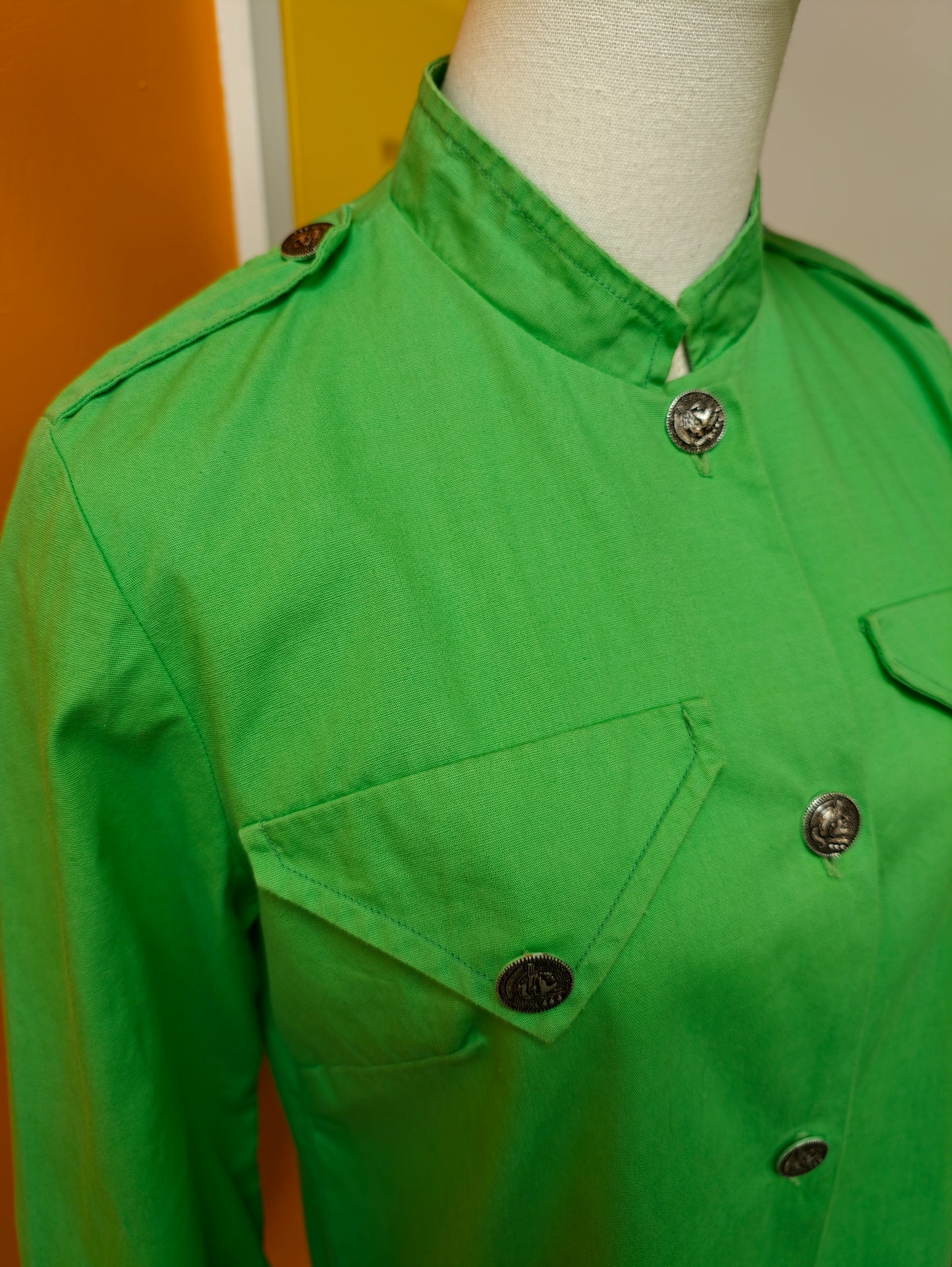 1960s Duke Sportswear green shirt/jacket - XS/S