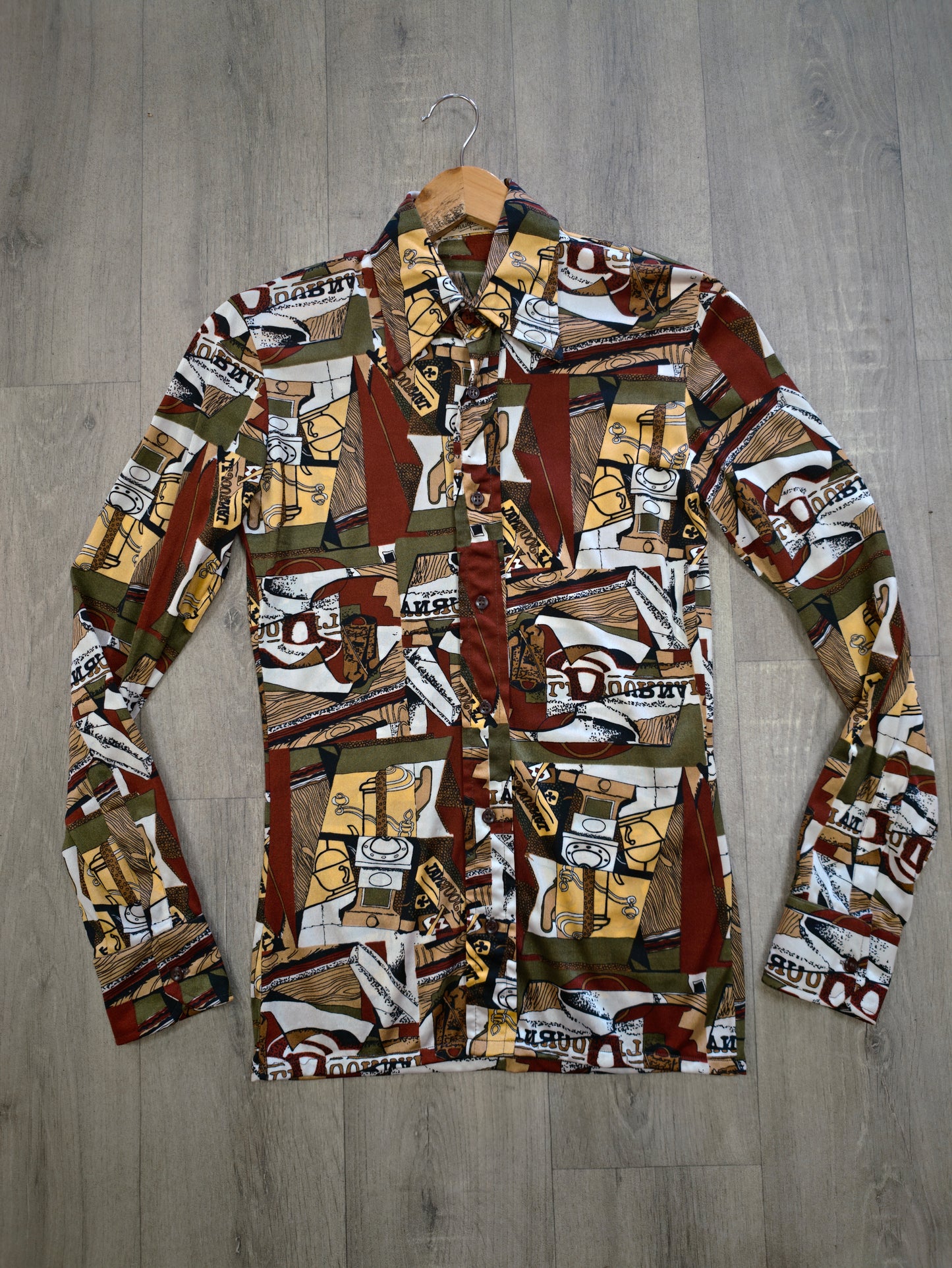 1970s Enrique Vera novelty print shirt