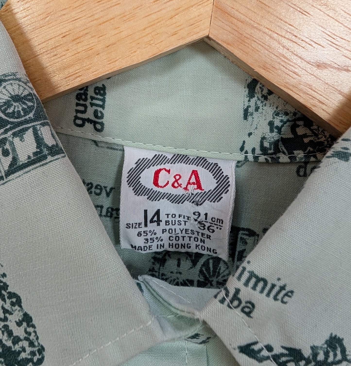 1970s C&A novelty print shirt - S/M/10/12