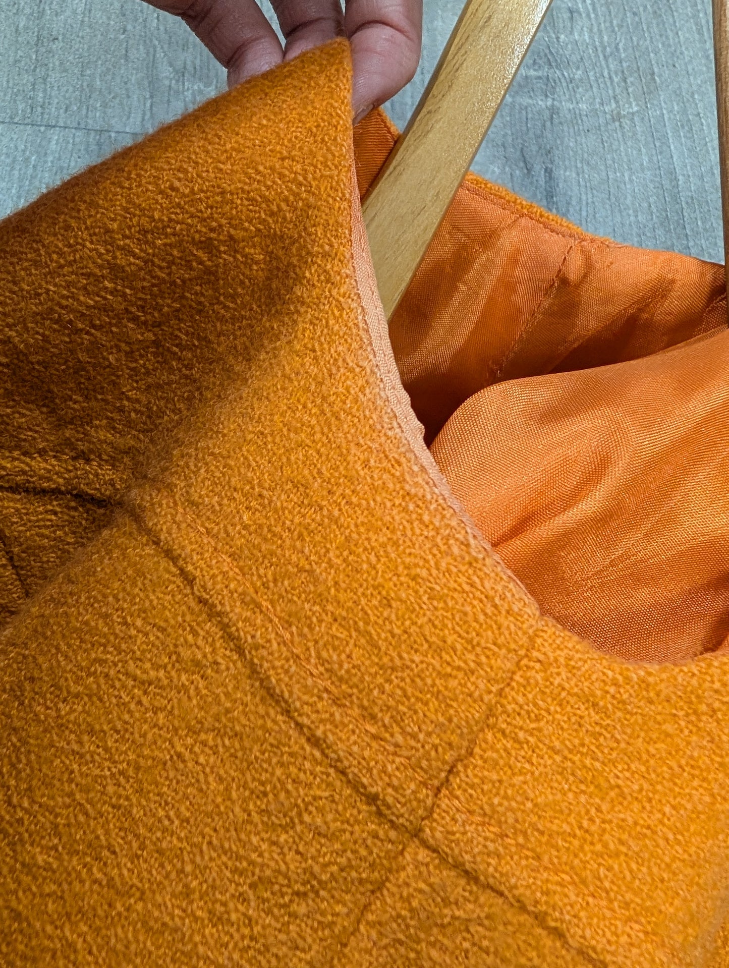 1960s Aubrey Segal orange boucle wool dress & coat - S/8/10