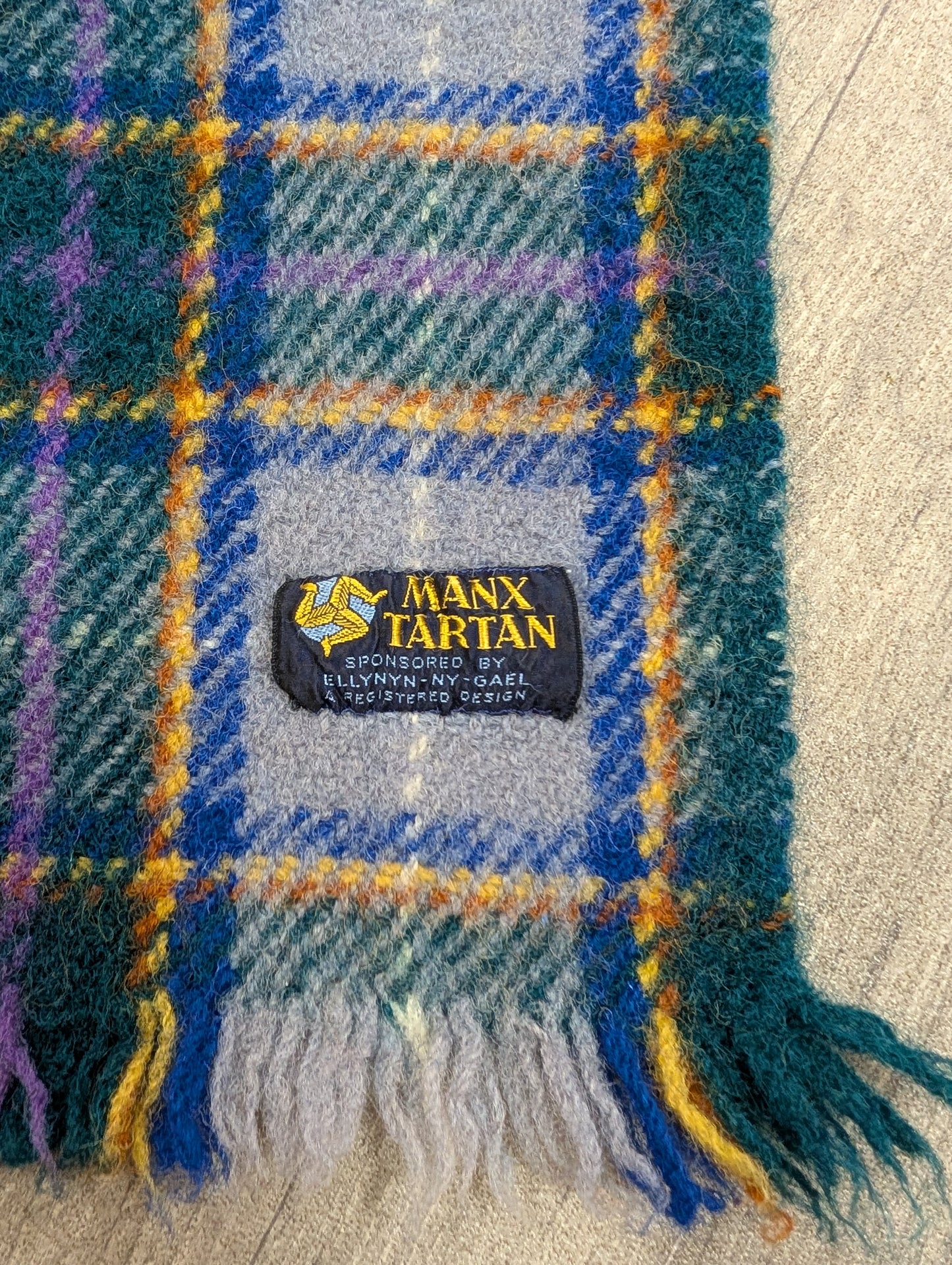 Manx tartan wool & mohair scarf