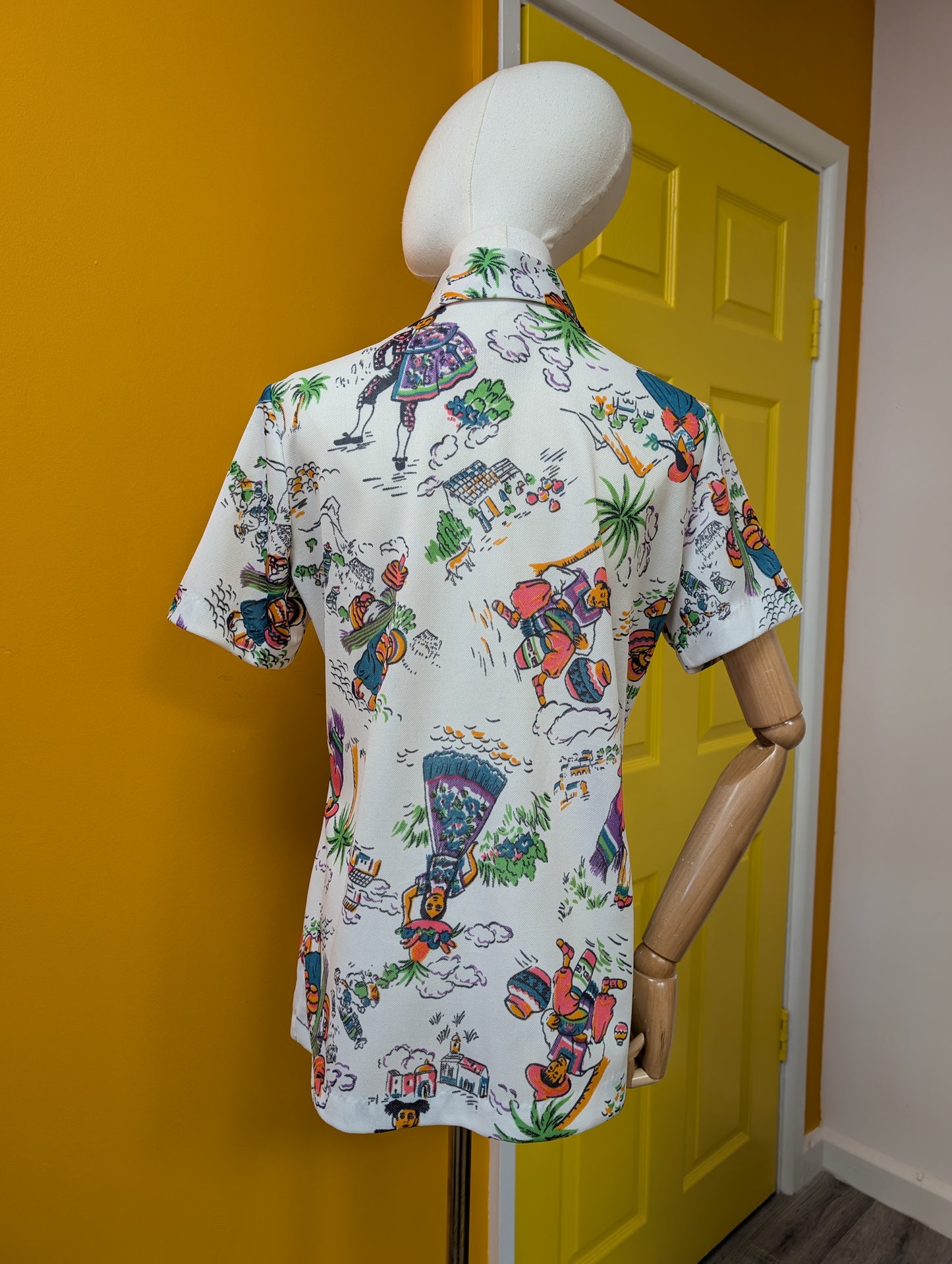 1970s novelty Mexican print shirt - M