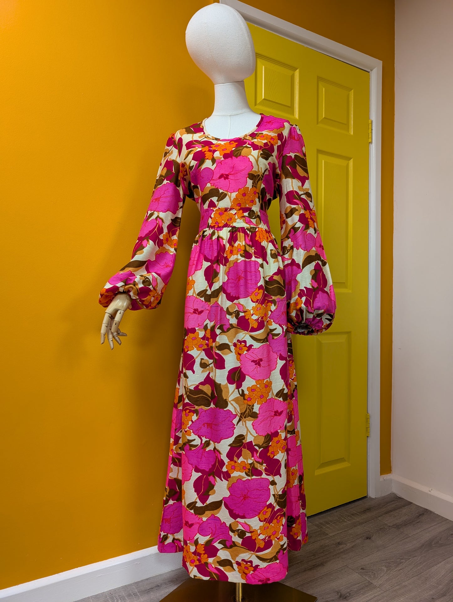 60s/70s psychedelic maxi dress - M/12/14