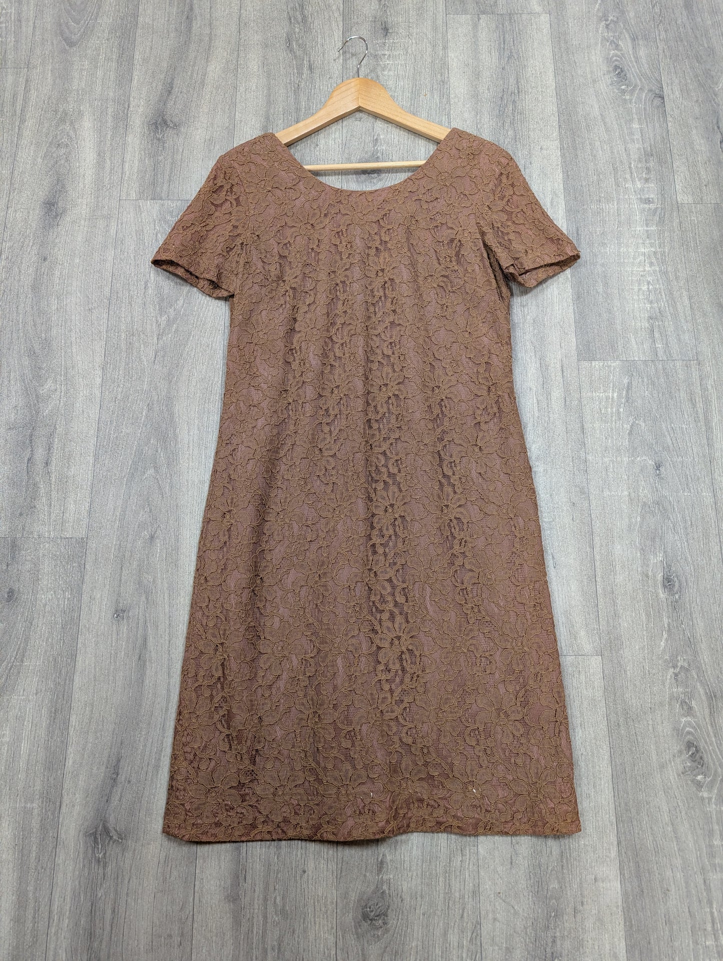 1960s Devonshire Lady brown lace dress suit - S/10