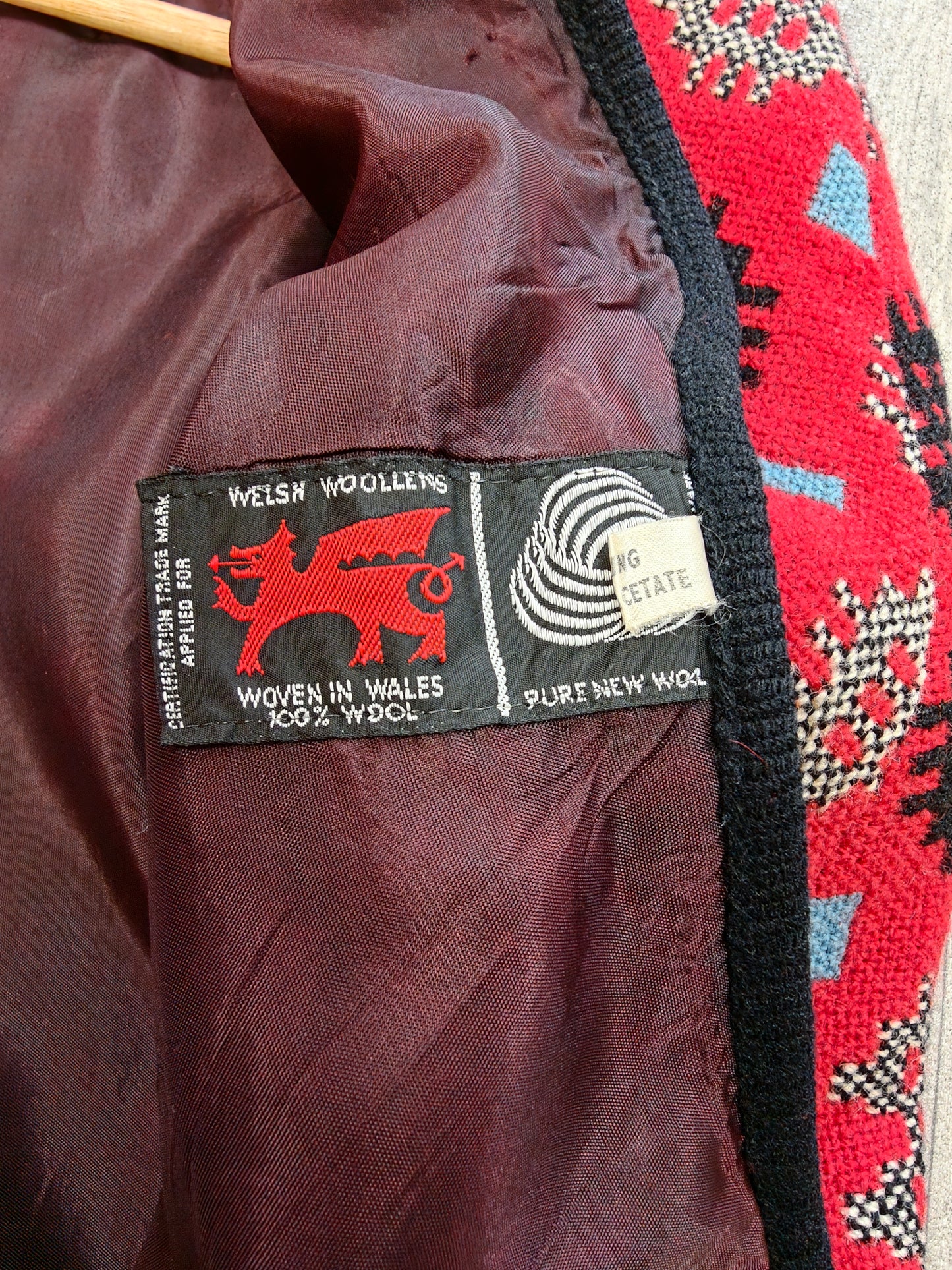 Coracle Clothes/Dillad Corwgl Welsh tapestry wool belted cape