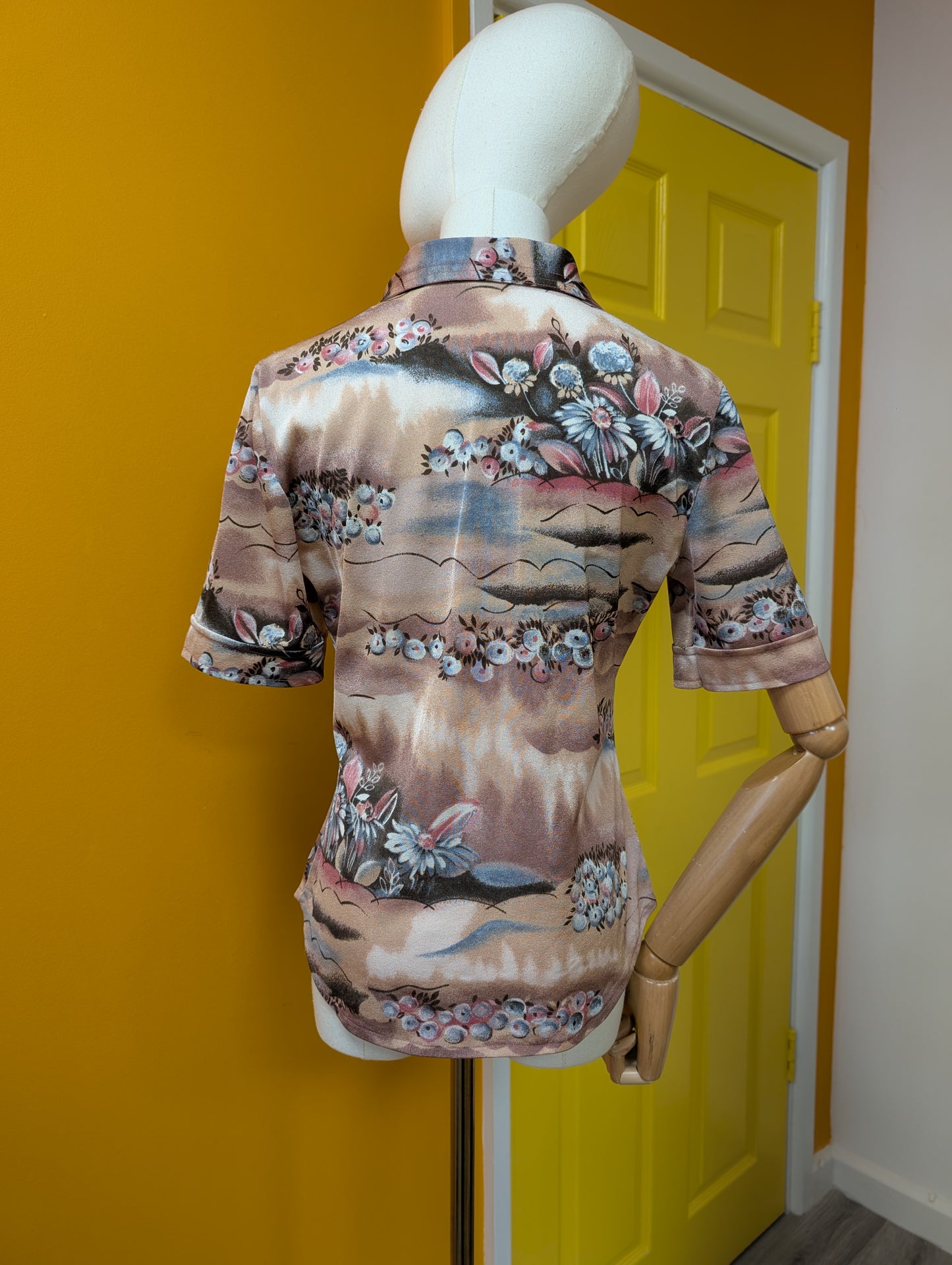 1970s floral print shirt - M