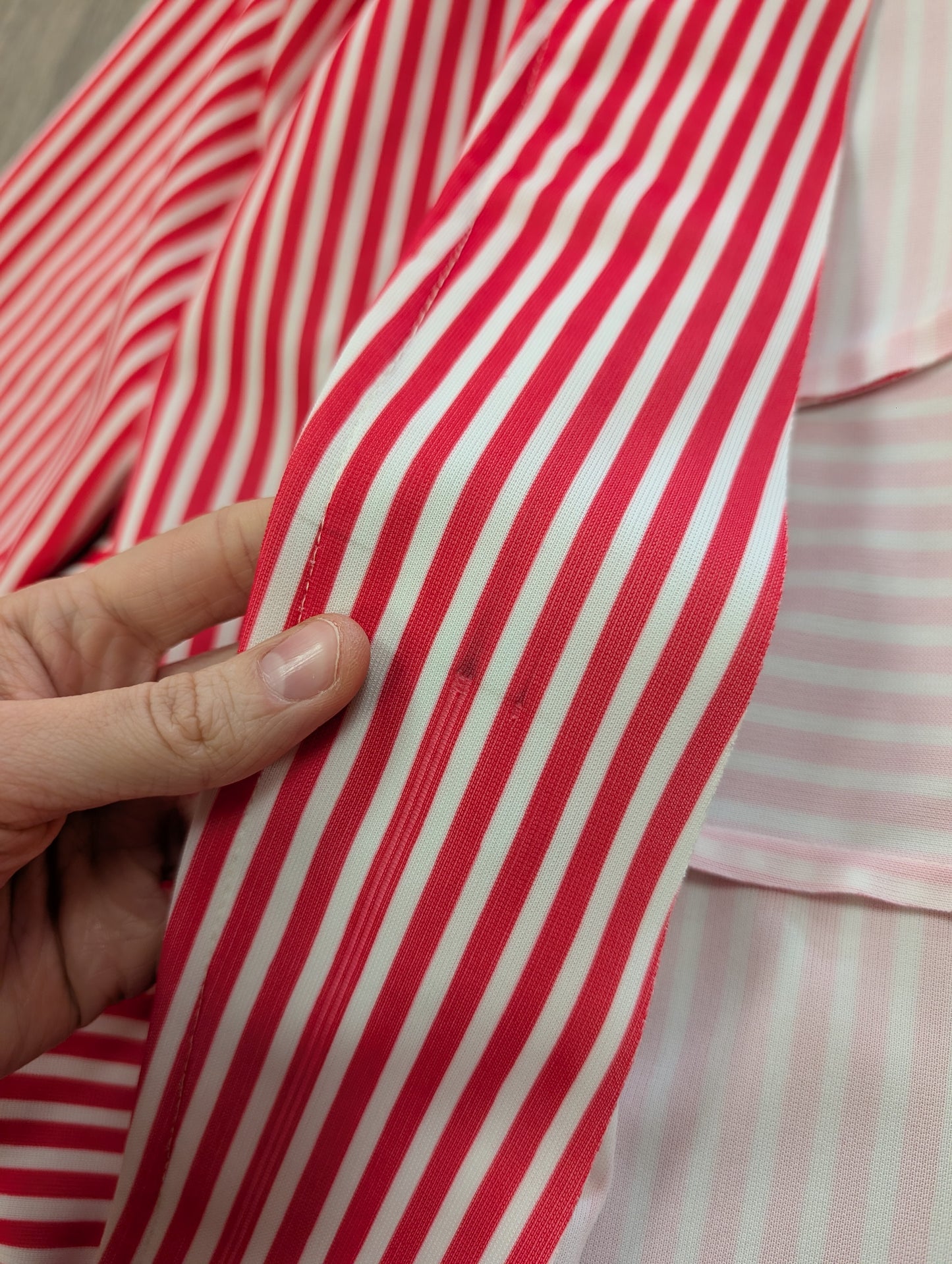 1970s pink & white striped jacket - S
