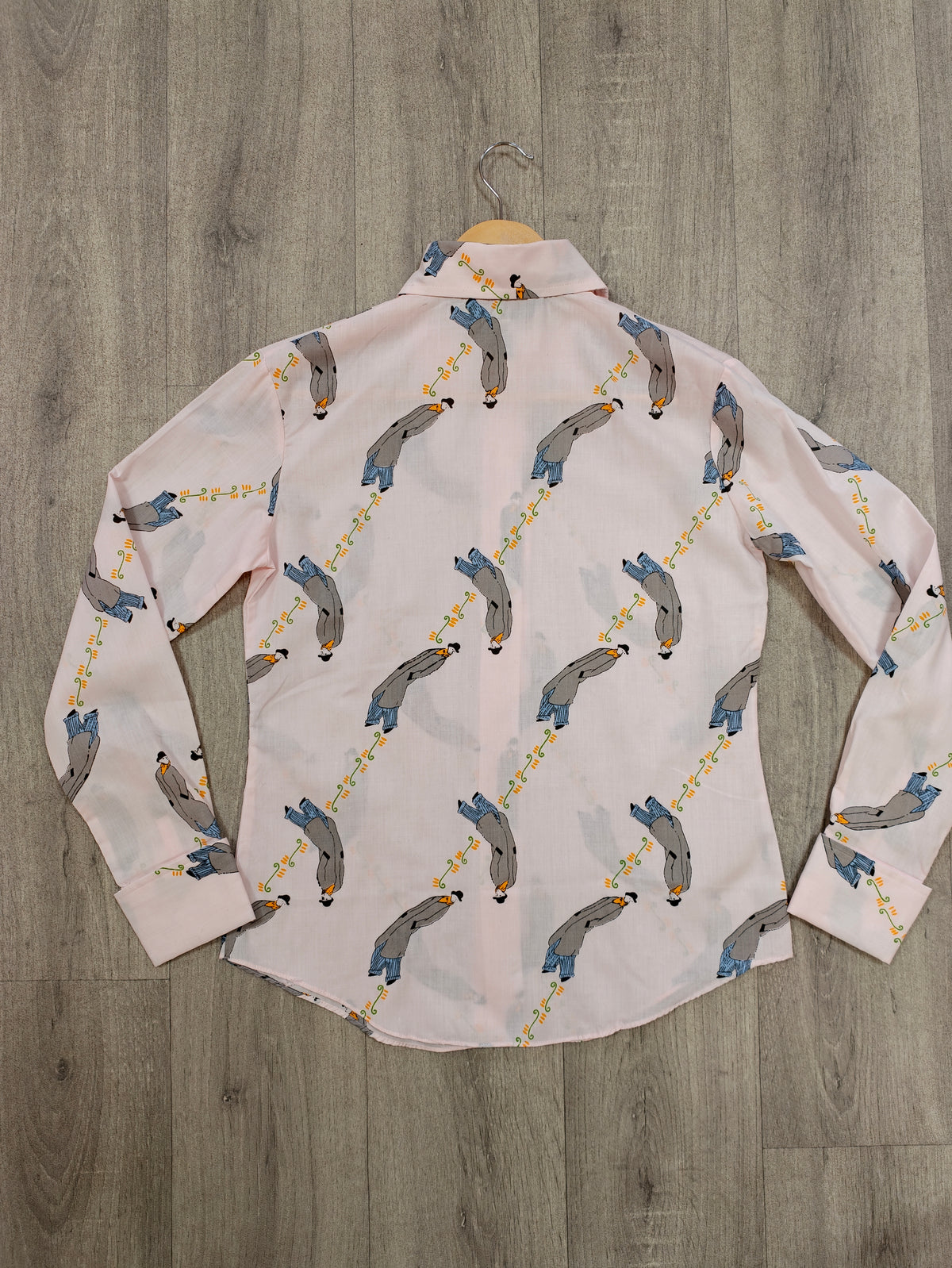 1970s Jean Rive novelty print dagger collar shirt - S