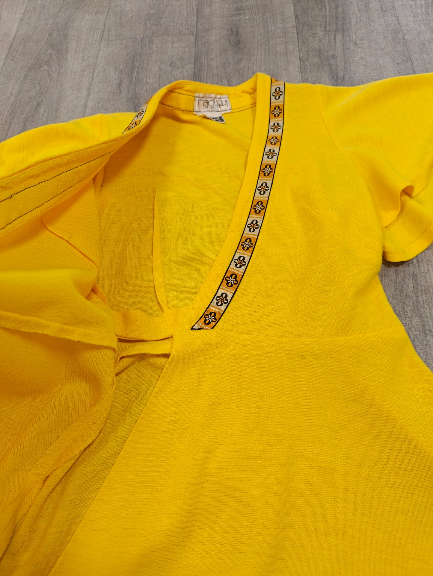 1970s Radley yellow wrap mini dress - XS/S