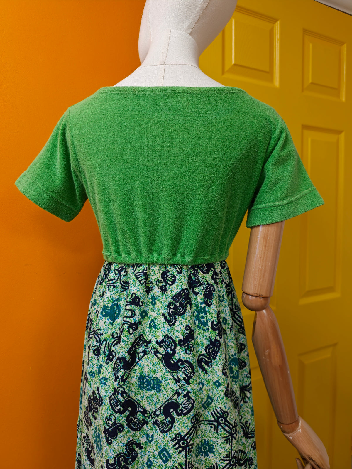 60s/70s Guitare French towelling maxi dress - XS/S