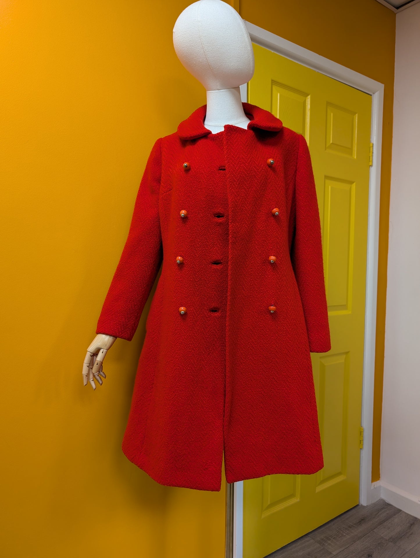 1960s Lee Mason red wool coat - S