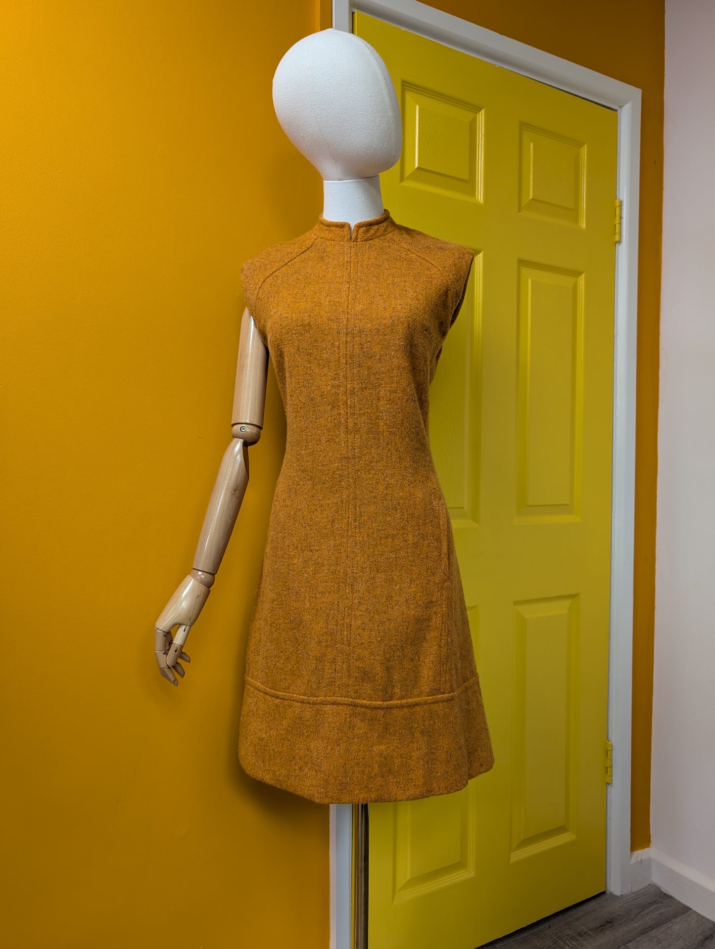 1960s Carvale orange wool dress - S/10