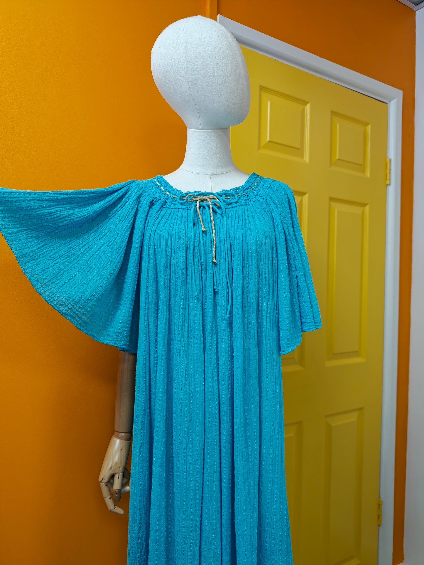 1970s Max Morgan blue Greek dress