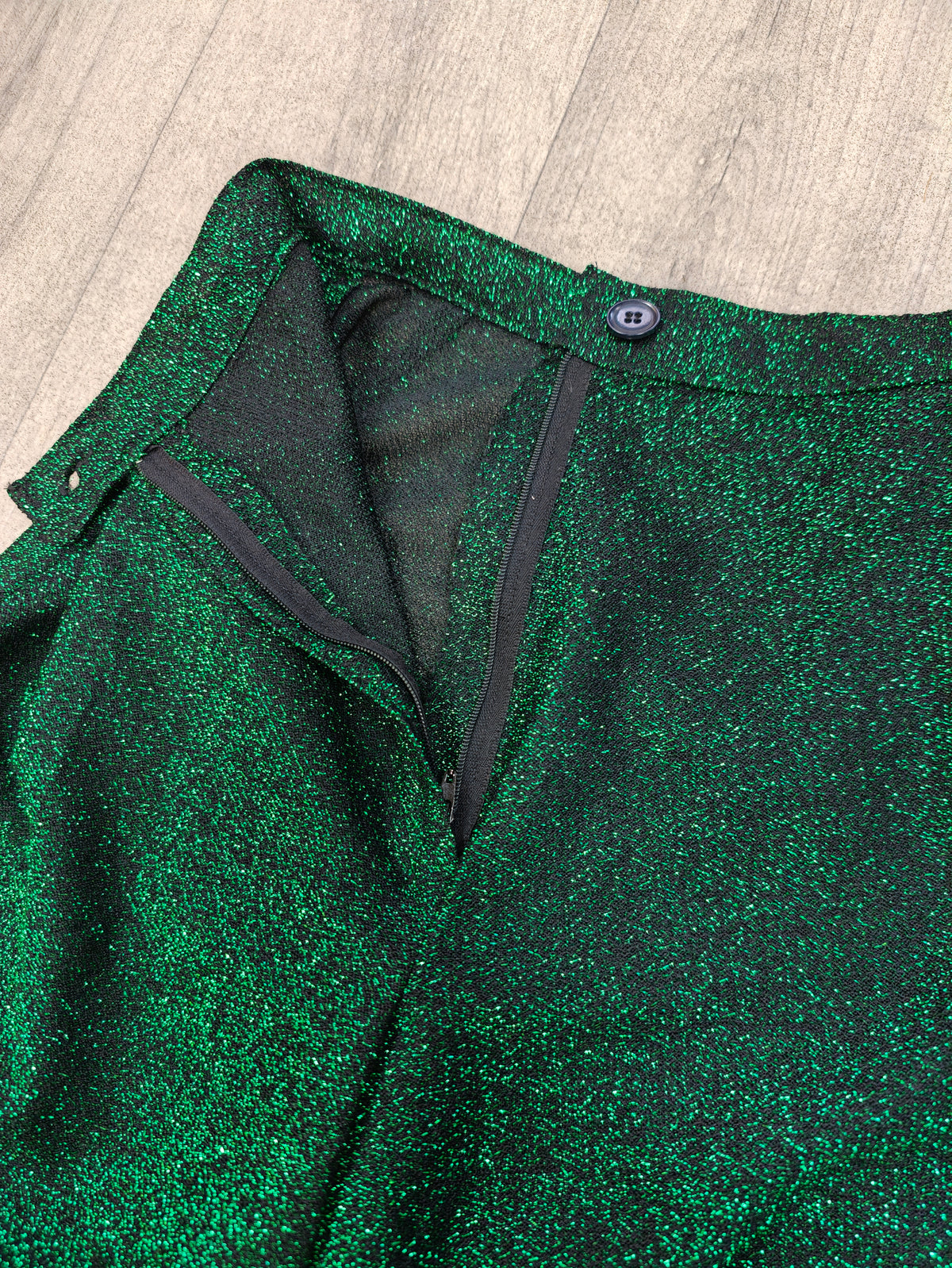 Green lurex trousers - XS