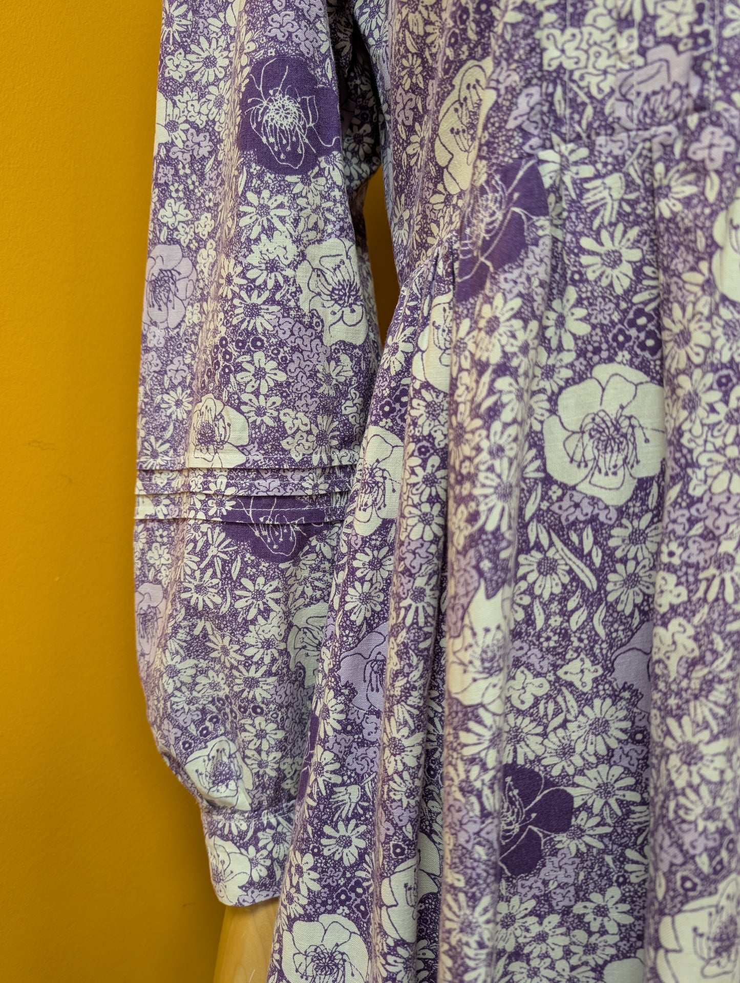 1970s made in Wales Laura Ashley purple floral dress - S/10