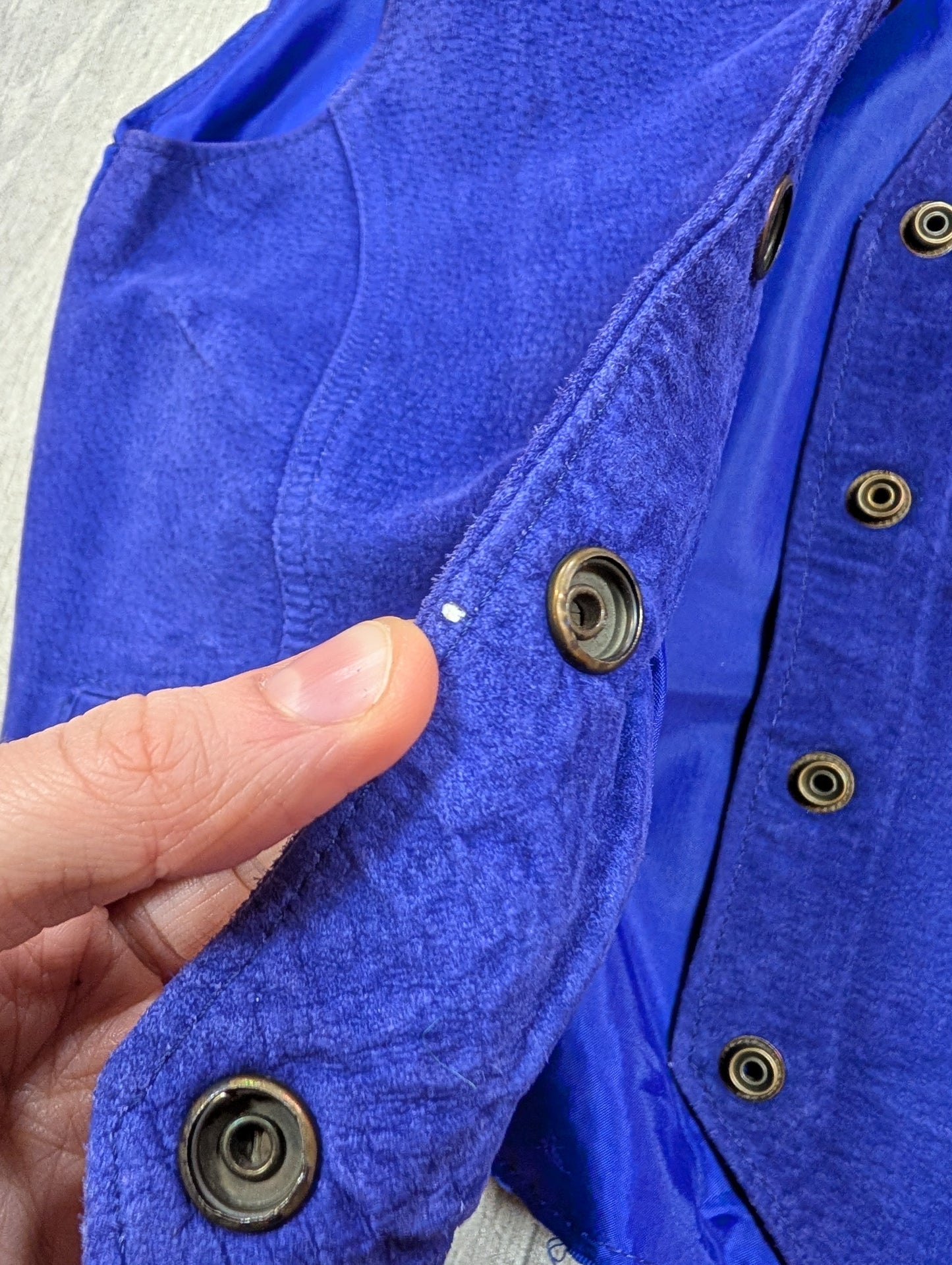 1990s Don't Stop purple suede waistcoat