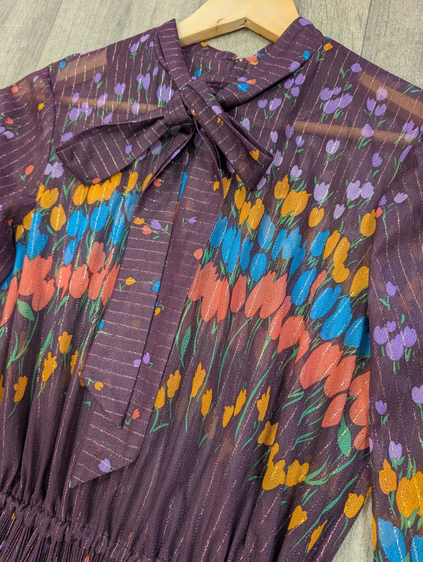 Late 1970s sparkly tulip sheer dress - S/M